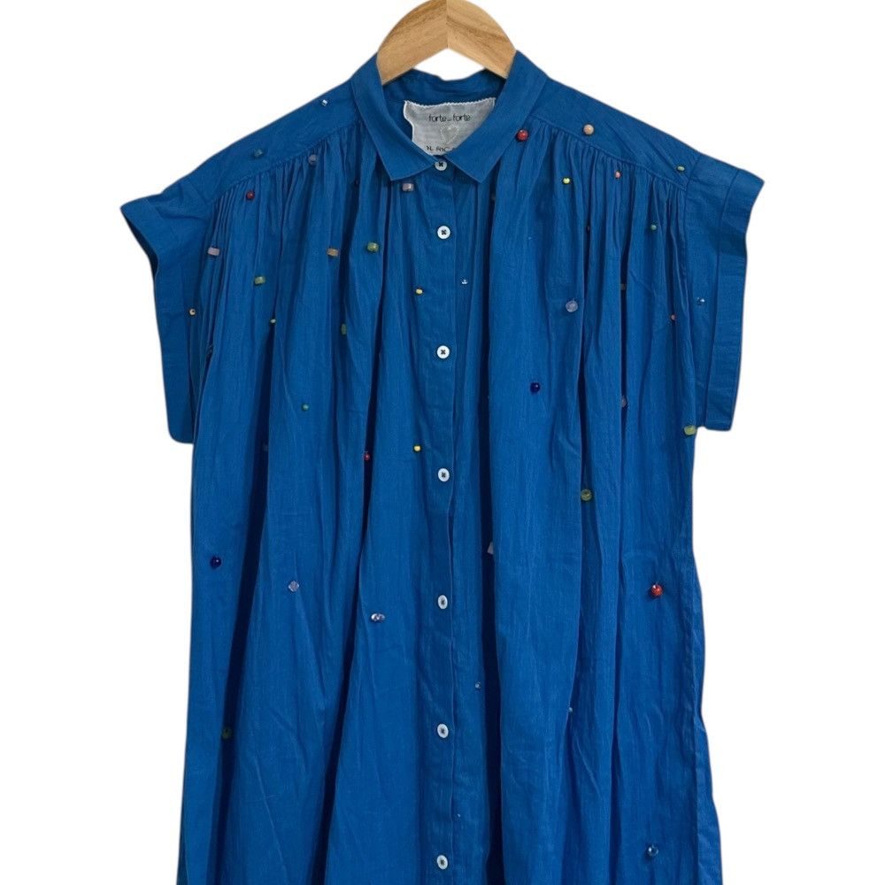 forte forte blue dress FORTE FORTE | SHINY ANVERS SATIN TOP main image 0