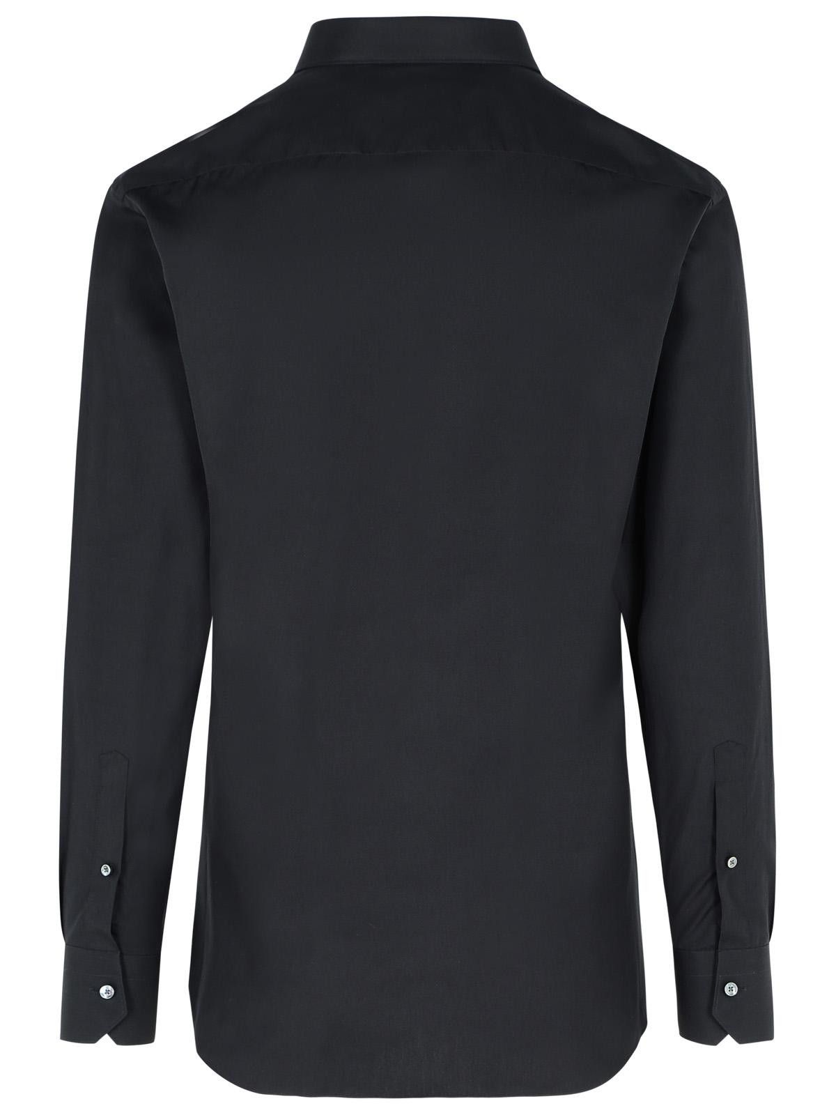 Ermenegildo Zegna ZEGNA 'Trofeo' Black Cotton Shirt Size US XXL / EU 58 / 5 - 3 Thumbnail