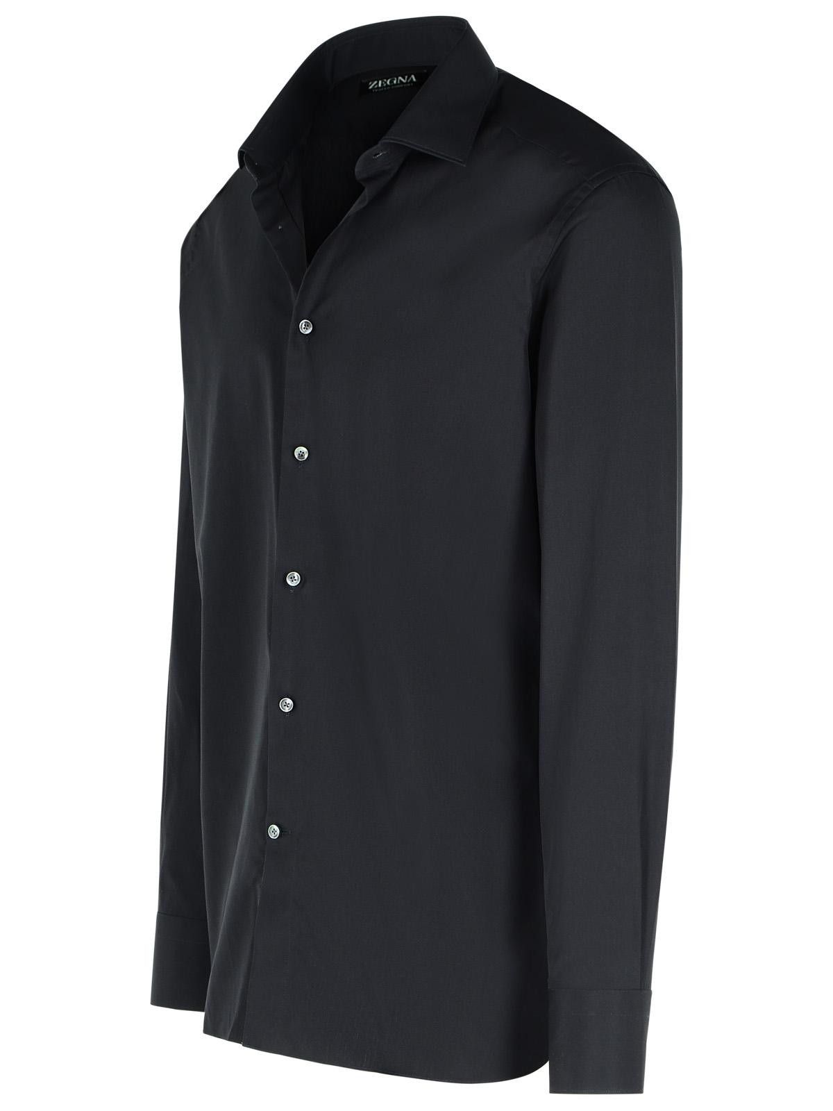 Ermenegildo Zegna ZEGNA 'Trofeo' Black Cotton Shirt Size US XXL / EU 58 / 5 - 2 Thumbnail