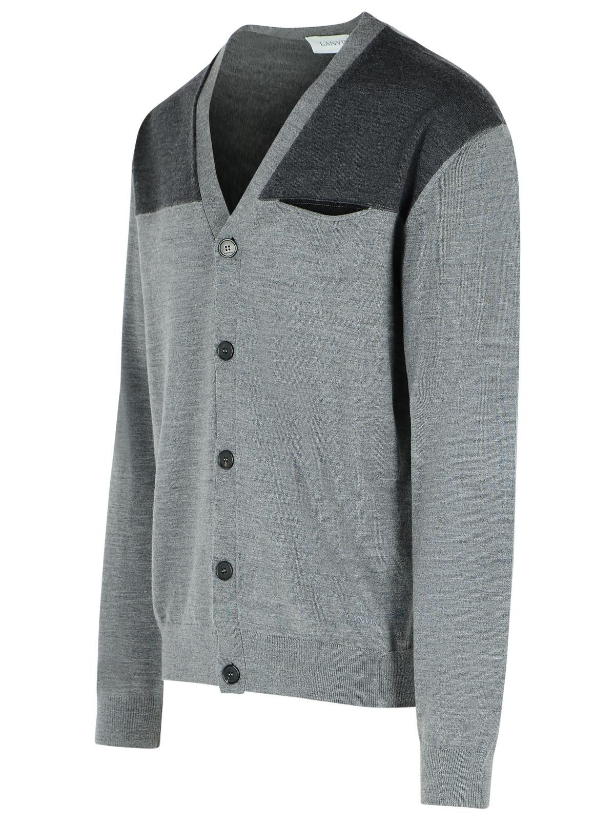 Lanvin LANVIN Grey Wool Cardigan Size US L / EU 52-54 / 3 - 2 Thumbnail