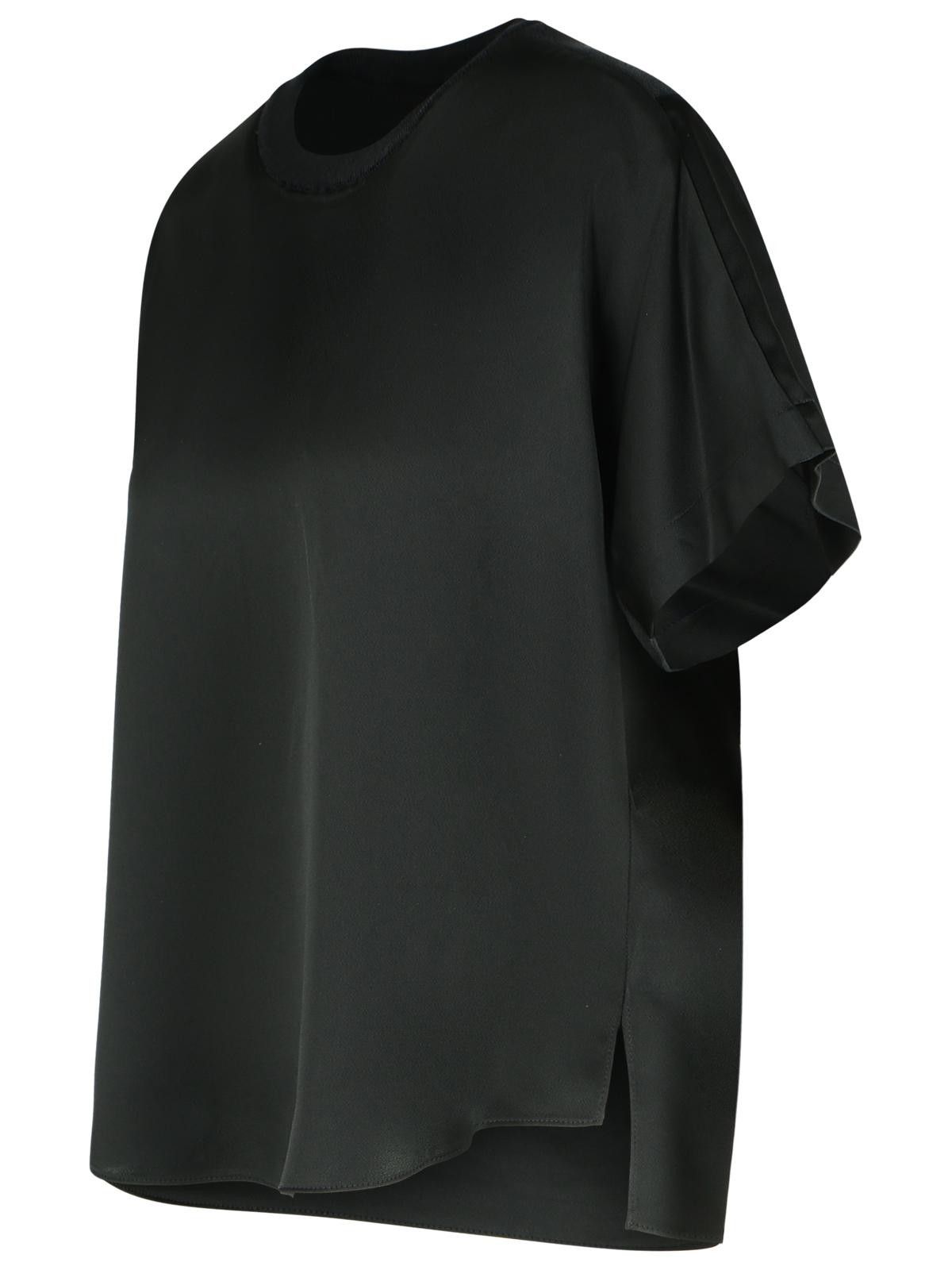 Simkhai SIMKHAI 'Addy' Black Acetate Blend T-Shirt Size M / US 6-8 / IT 42-44 - 2 Thumbnail