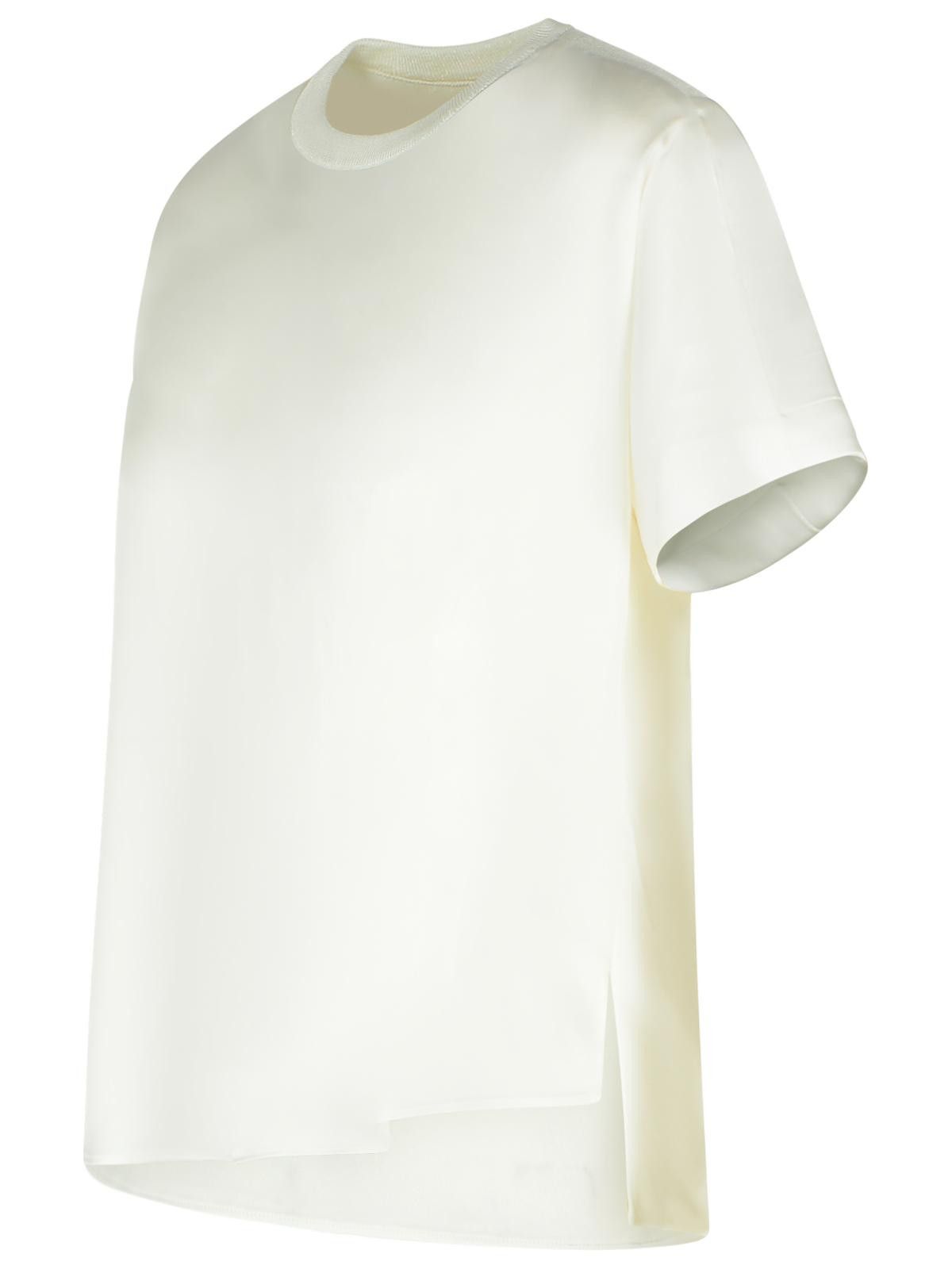 Simkhai SIMKHAI 'Addy' White Acetate Blend T-Shirt Size L / US 10 / IT 46 - 2 Thumbnail