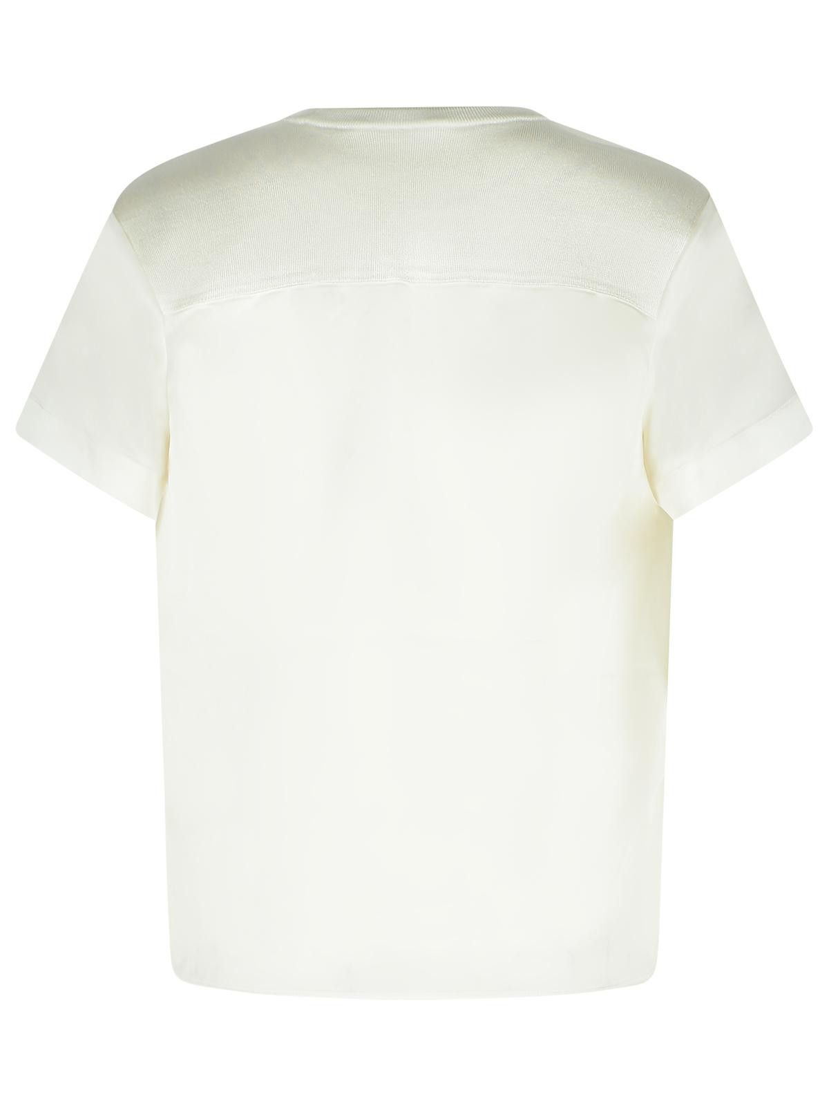 Simkhai SIMKHAI 'Addy' White Acetate Blend T-Shirt Size L / US 10 / IT 46 - 3 Thumbnail