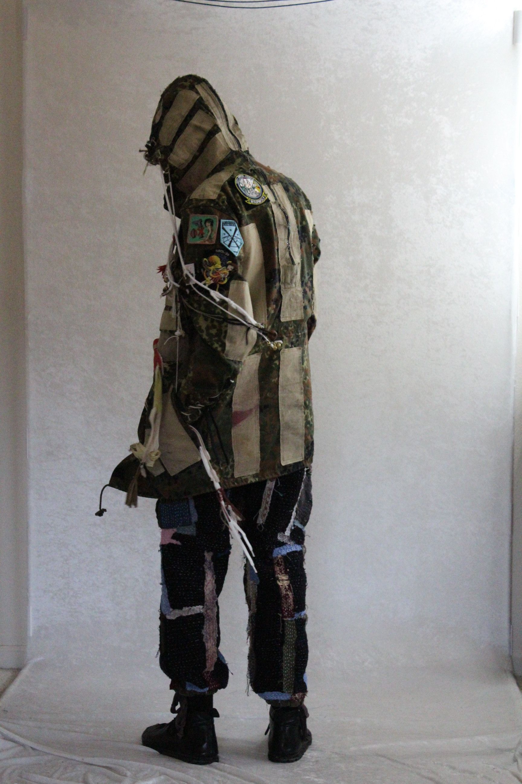 Yohji Yamamoto Custom Hand Stitched 1 of 1 Boro Patchwork Cargo Pants Size US 34 / EU 50 - 8 Thumbnail