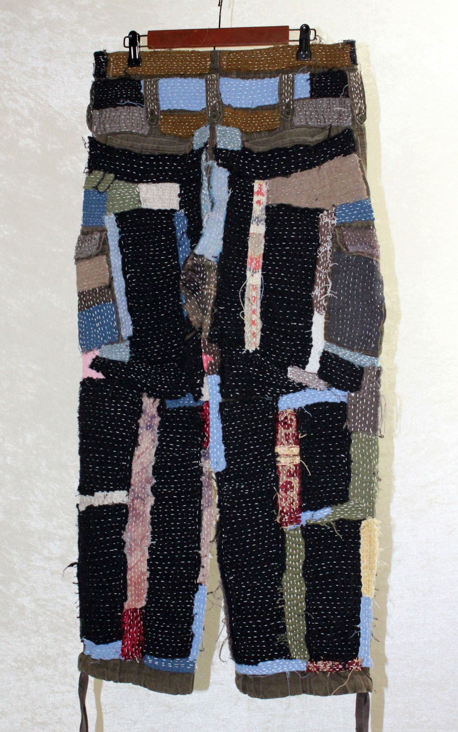 Yohji Yamamoto Custom Hand Stitched 1 of 1 Boro Patchwork Cargo Pants Size US 34 / EU 50 - 5 Thumbnail