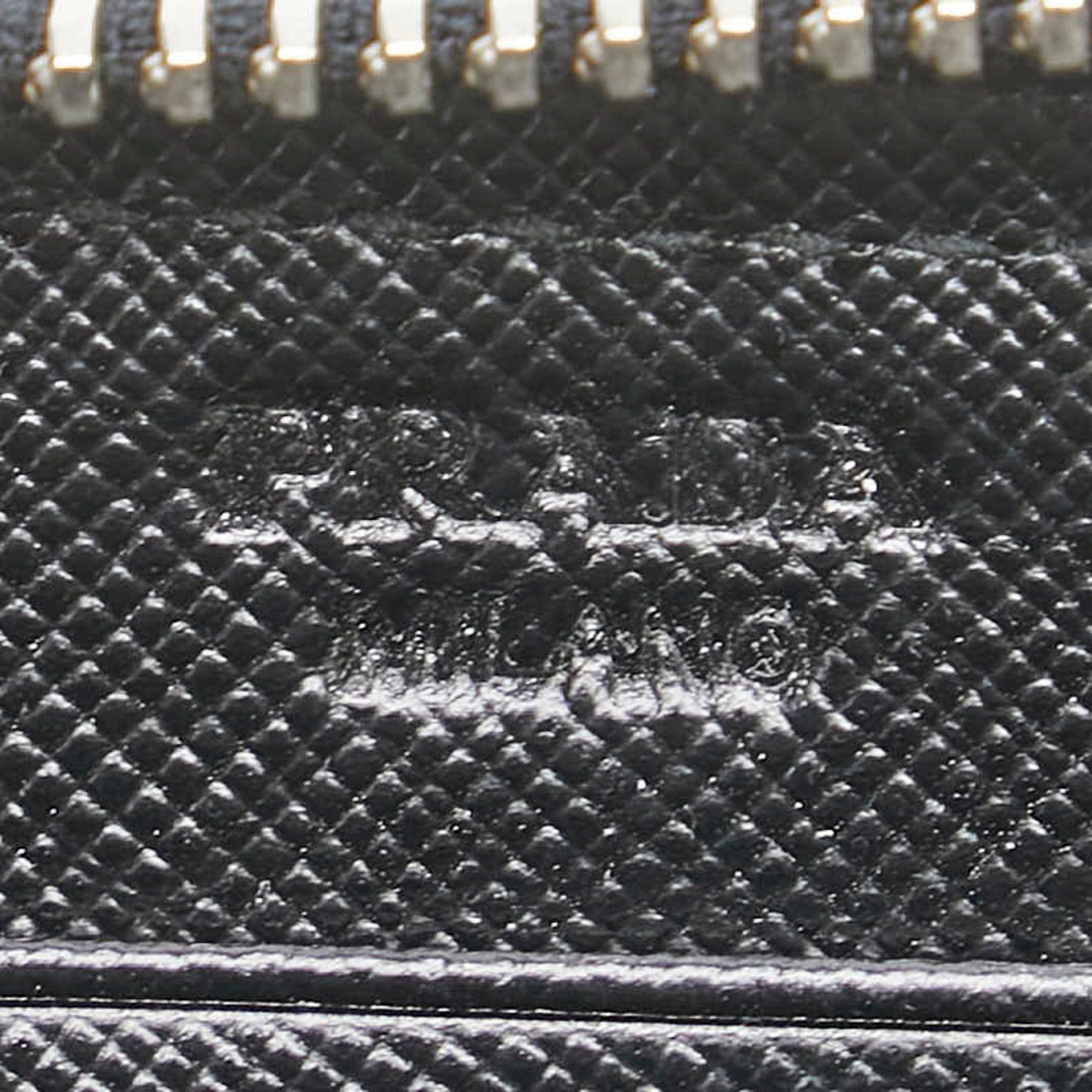 Prada Prada Saffiano Zip-Around Long Wallet 1M0506 Black/Grey Leather Women's PRADA Size ONE SIZE - 11 Thumbnail