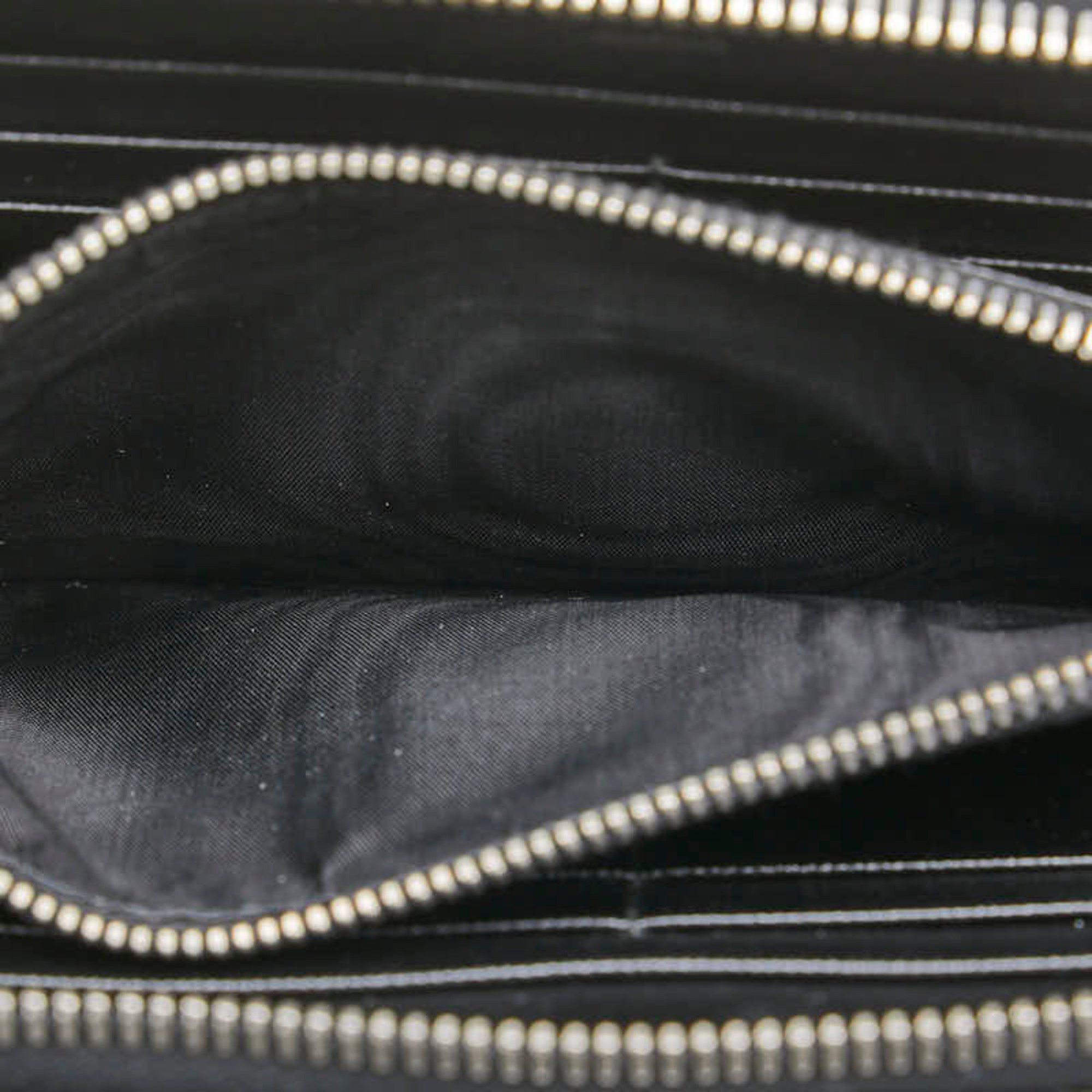 Prada Prada Saffiano Zip-Around Long Wallet 1M0506 Black/Grey Leather Women's PRADA Size ONE SIZE - 9 Thumbnail