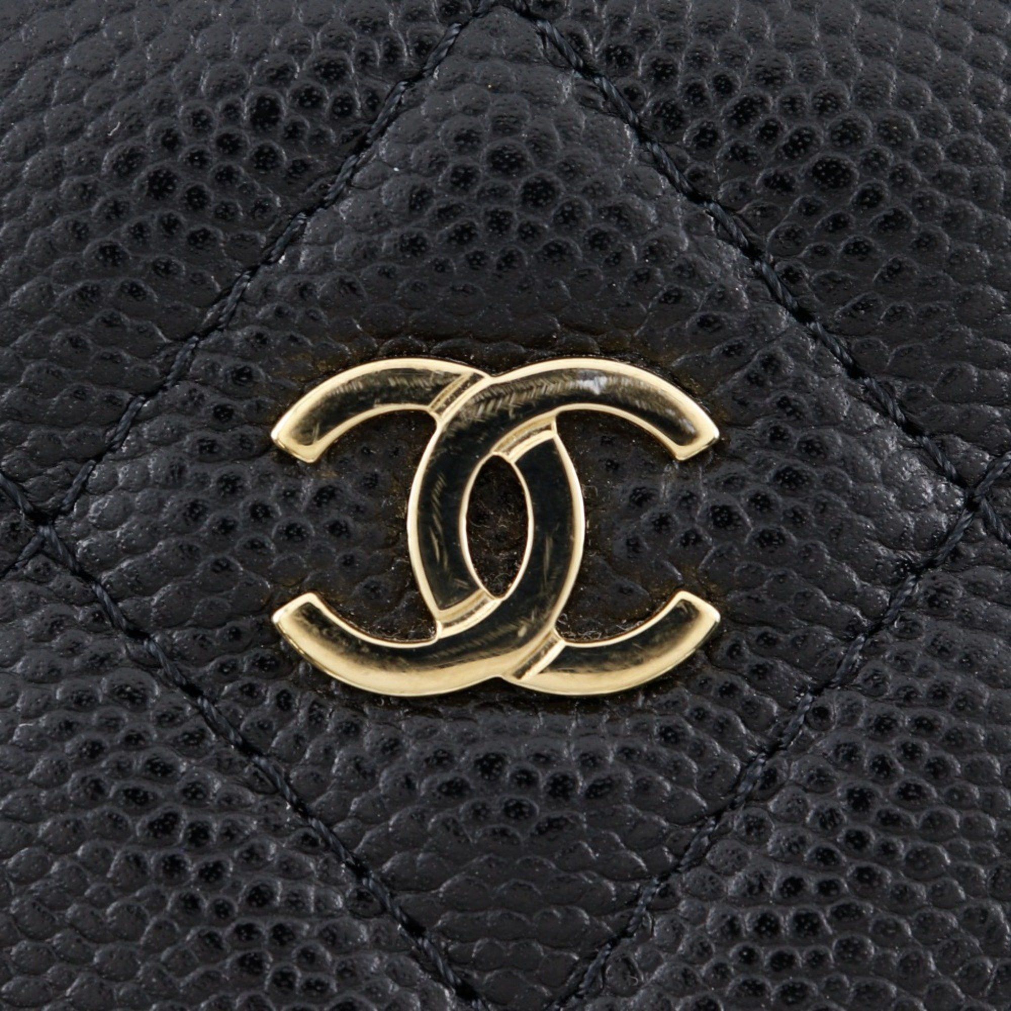 Chanel CHANEL Matelasse Card Case with Coco Mark AP3595 in Cabin Skin, Black, Women's Size ONE SIZE - 11 Thumbnail