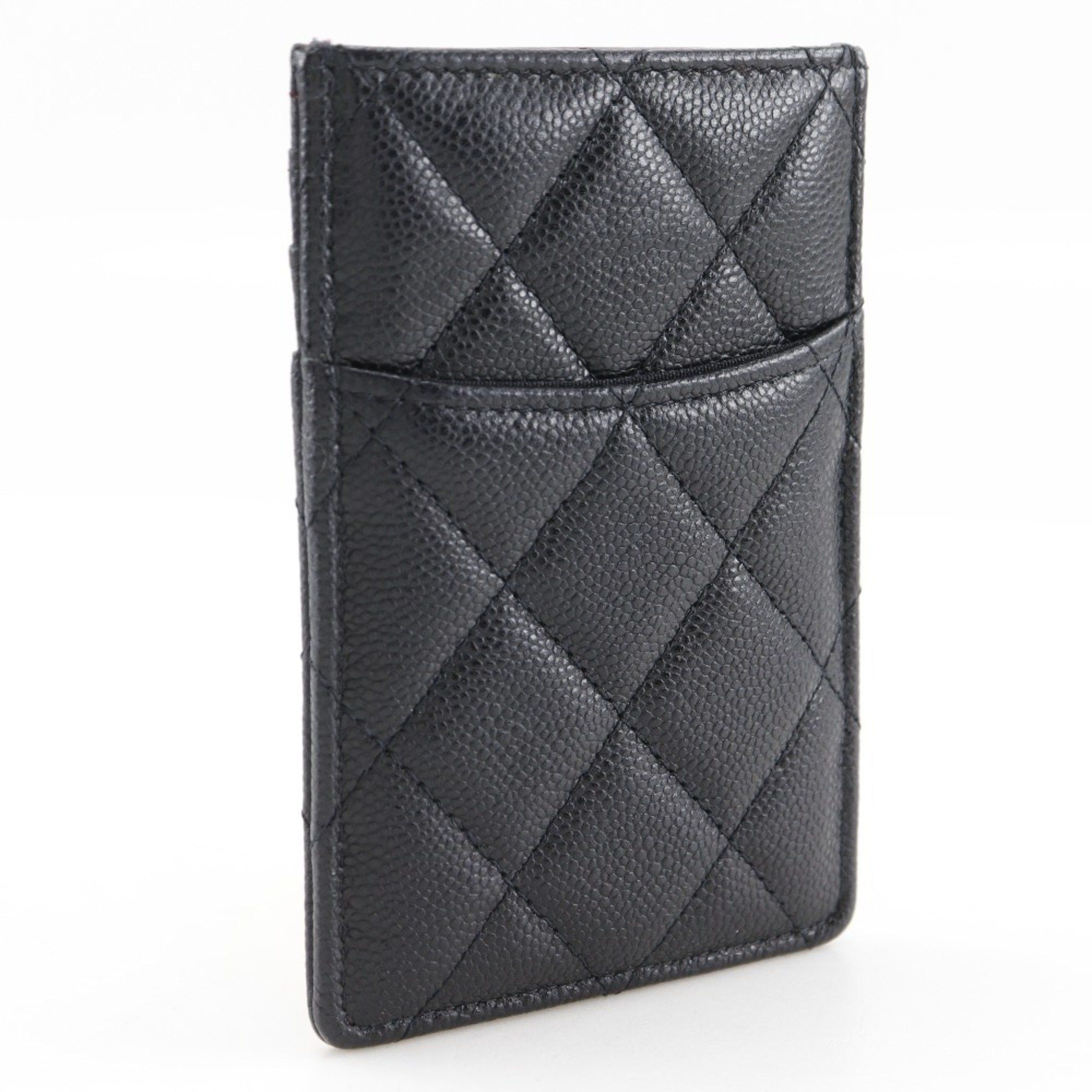 Chanel CHANEL Matelasse Card Case with Coco Mark AP3595 in Cabin Skin, Black, Women's Size ONE SIZE - 3 Thumbnail