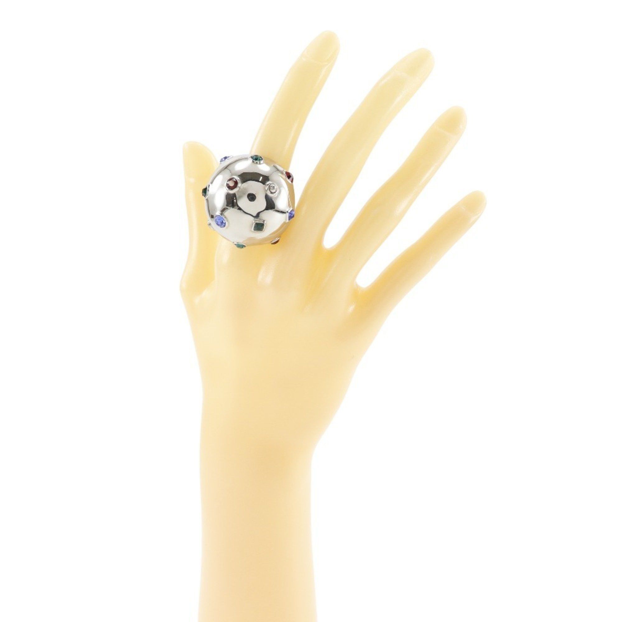 Louis Vuitton Louis Vuitton Bookle Dreille Ring, Size 13.5, Strass Cocktail Planet Design with Rhinestones, Multicolor, Approx. 36.04g, Unisex Size ONE SIZE - 2 Thumbnail