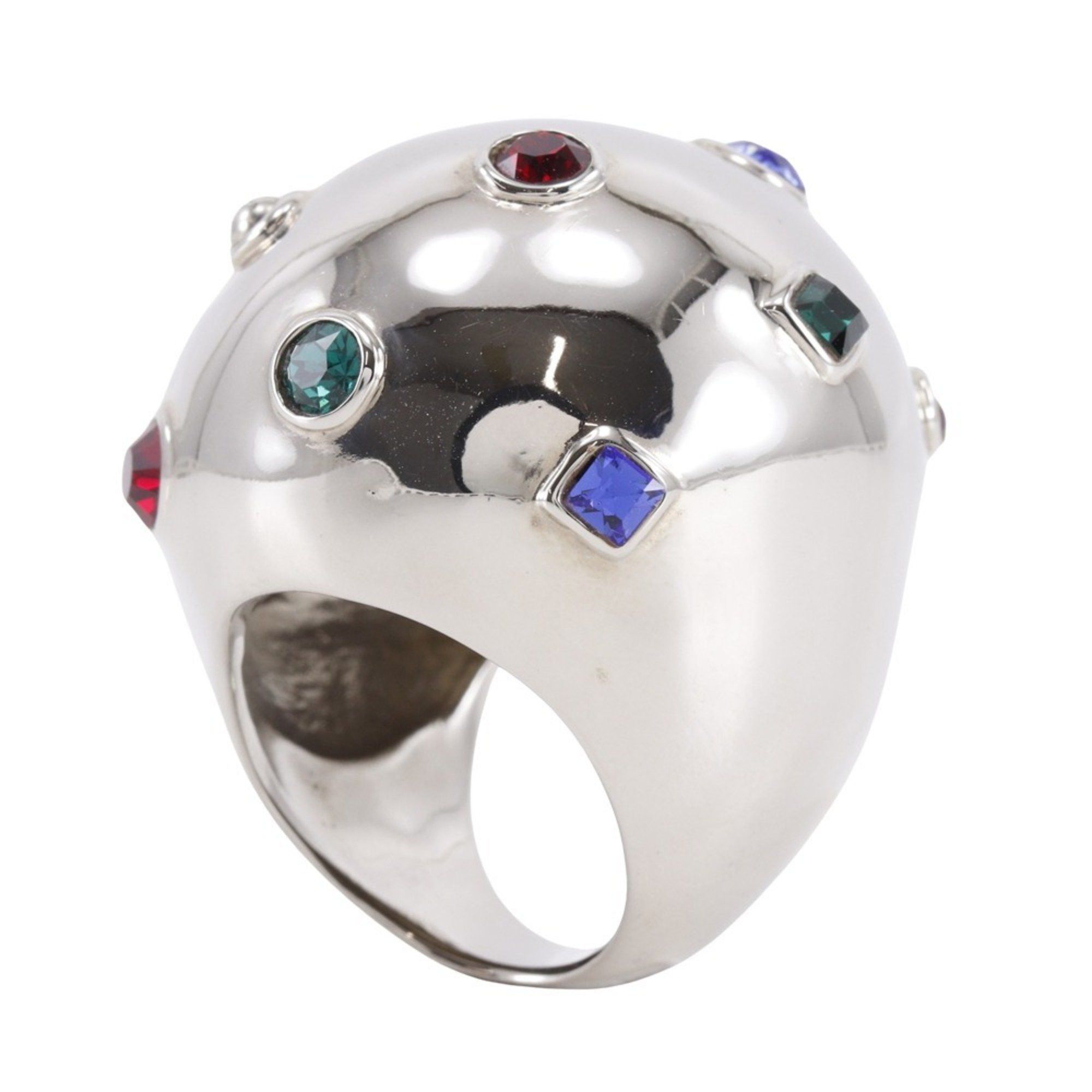 Louis Vuitton Louis Vuitton Bookle Dreille Ring, Size 13.5, Strass Cocktail Planet Design with Rhinestones, Multicolor, Approx. 36.04g, Unisex Size ONE SIZE - 3 Thumbnail