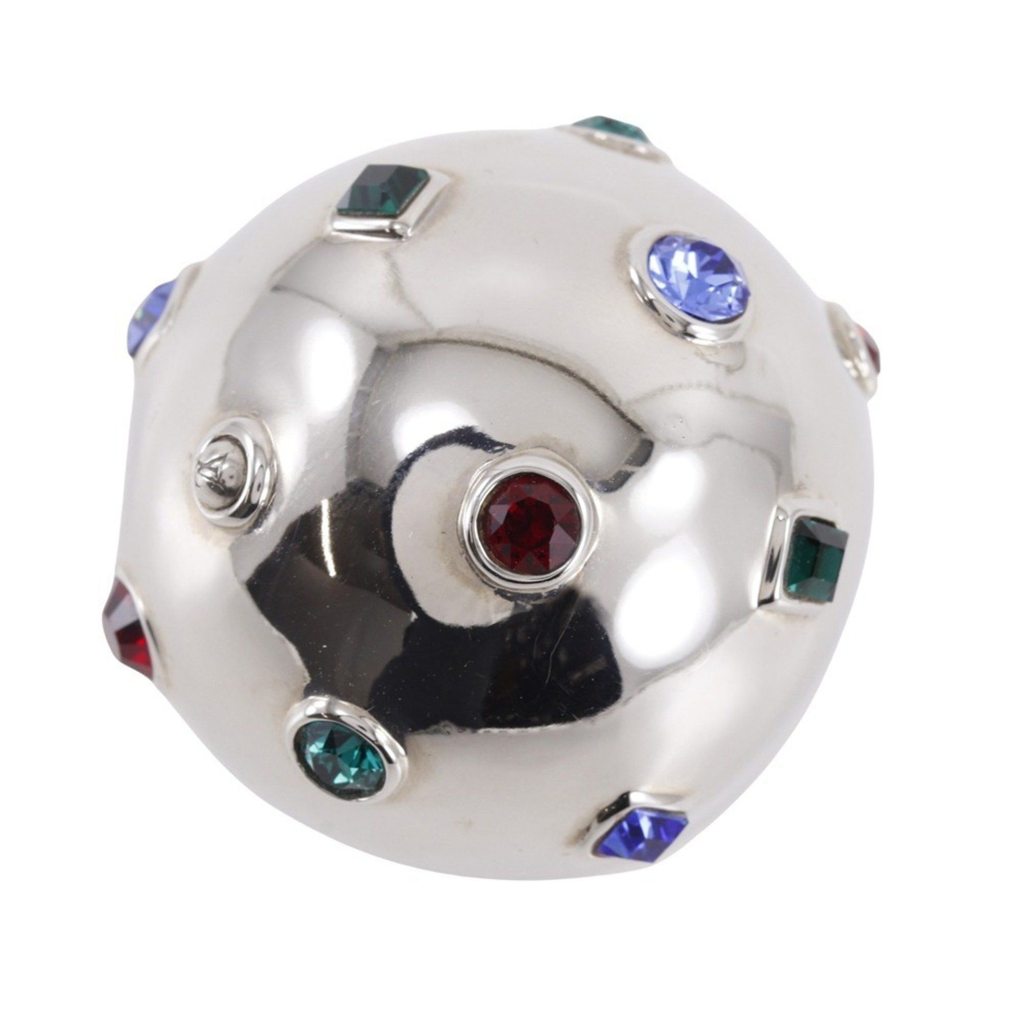 Louis Vuitton Louis Vuitton Bookle Dreille Ring, Size 13.5, Strass Cocktail Planet Design with Rhinestones, Multicolor, Approx. 36.04g, Unisex Size ONE SIZE - 5 Thumbnail