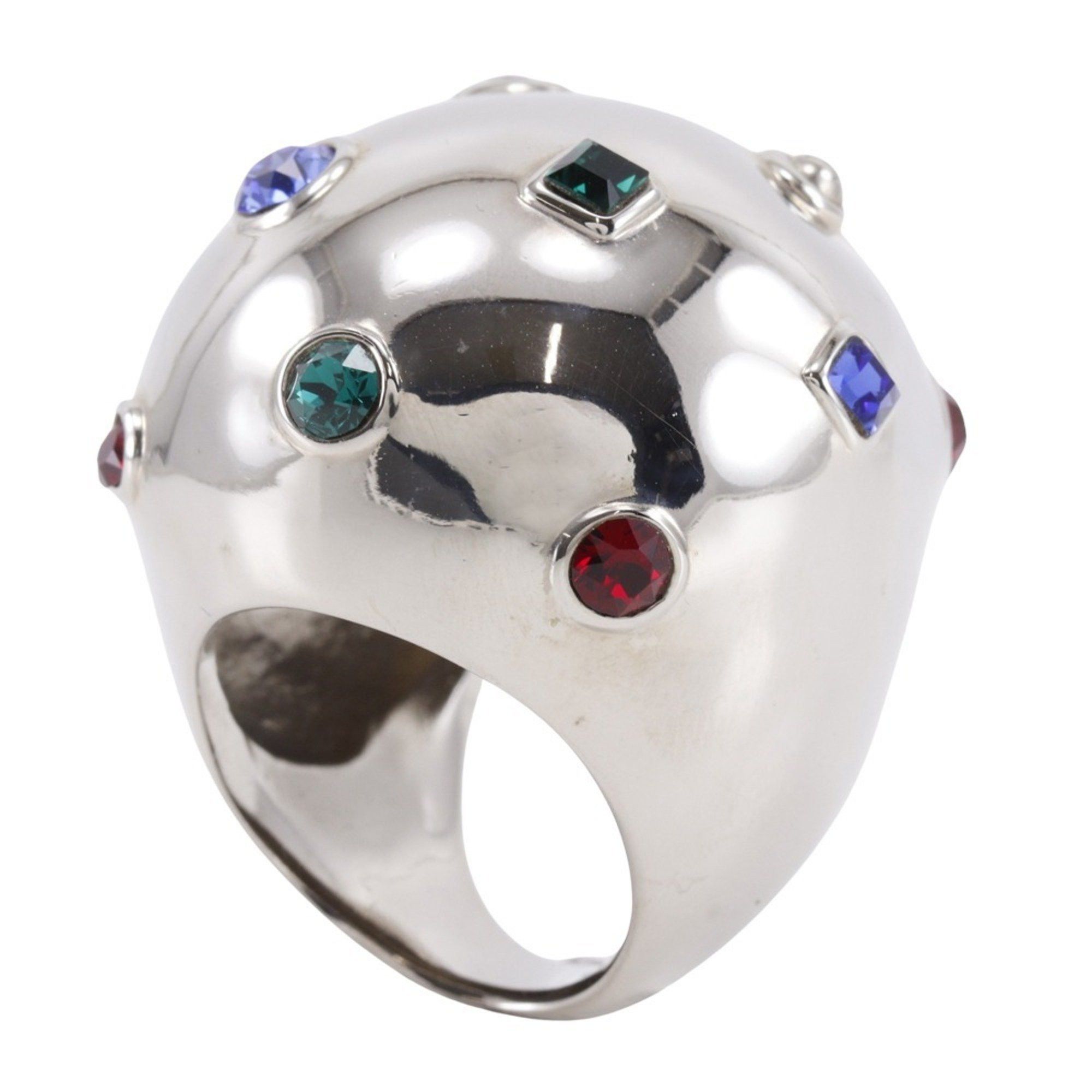 Louis Vuitton Louis Vuitton Bookle Dreille Ring, Size 13.5, Strass Cocktail Planet Design with Rhinestones, Multicolor, Approx. 36.04g, Unisex Size ONE SIZE - 4 Thumbnail