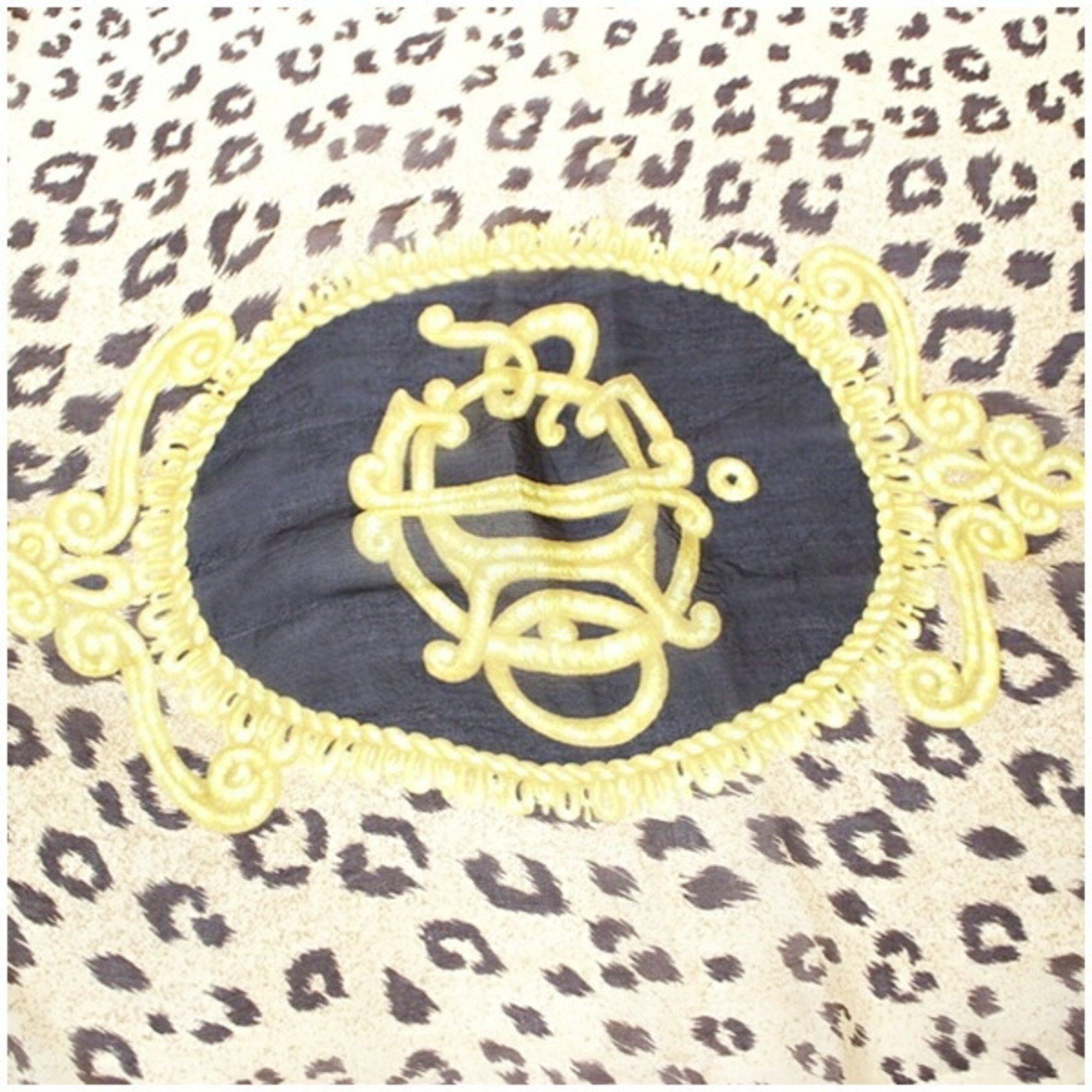 Dior Christian Dior Large Stole/Scarf, Rectangular, Beige/Brown, Leopard Print, Women's Size ONE SIZE - 5 Thumbnail
