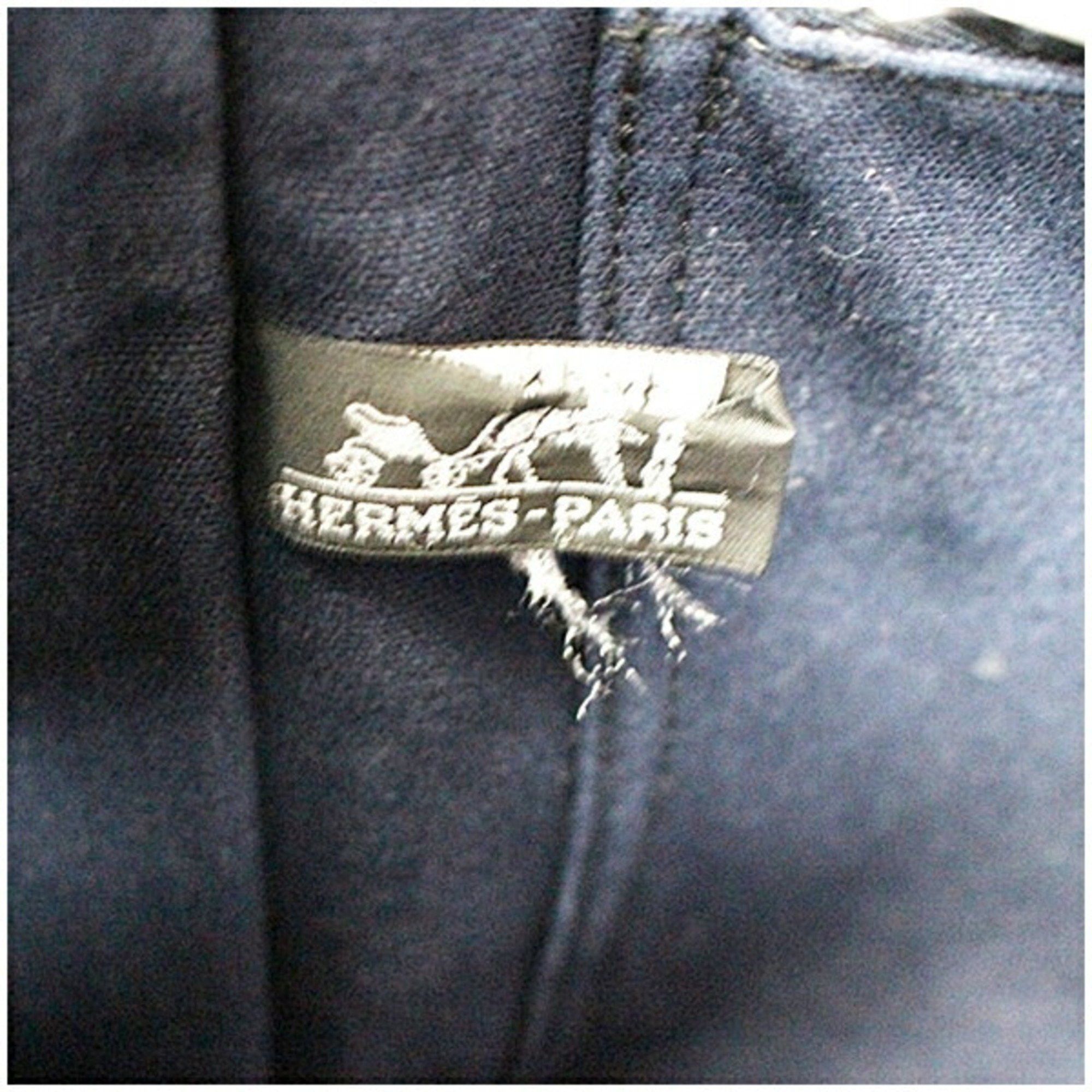 Hermes Hermes Hermès Foul Tou MM Canvas Tote Bag, Navy x Black Two-Tone, for Men and Women Size ONE SIZE - 10 Thumbnail