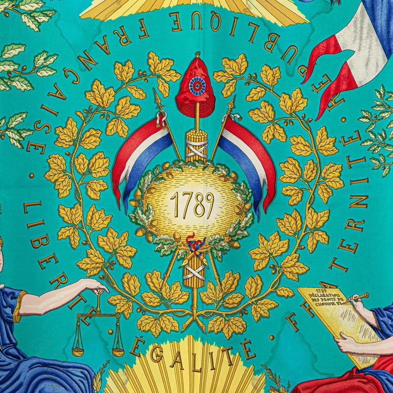 Hermes Hermes Hermes 1789 LIBERTE EGALITE FRATERNITE REPUBLIQUE FRANCAISE Silk Scarf Others Scarf DUTY FREE for USA Size ONE SIZE - 2 Thumbnail