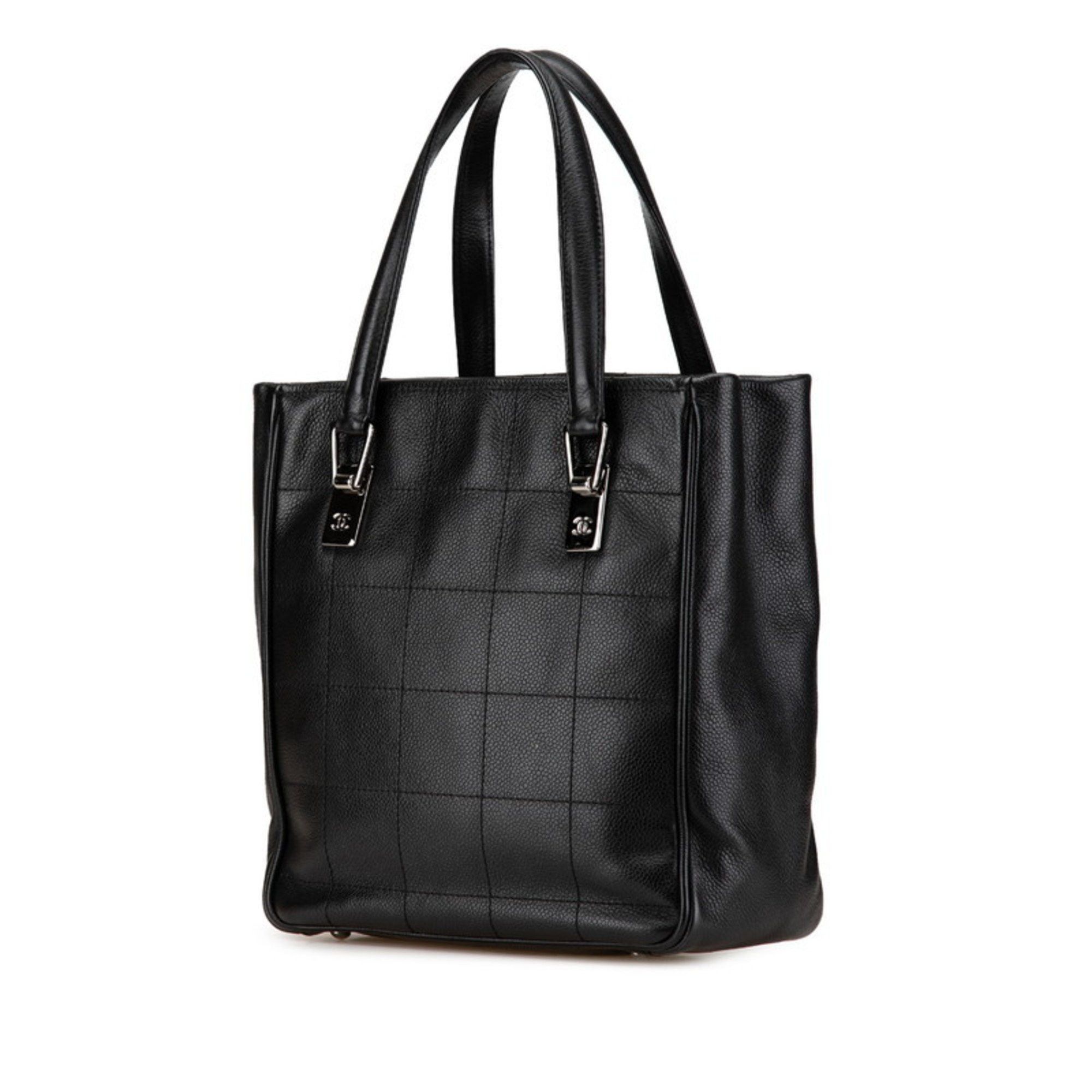 Chanel CHANEL Chocobar Coco Mark Tote Bag in Black Caviar Skin for Women Size ONE SIZE - 2 Thumbnail