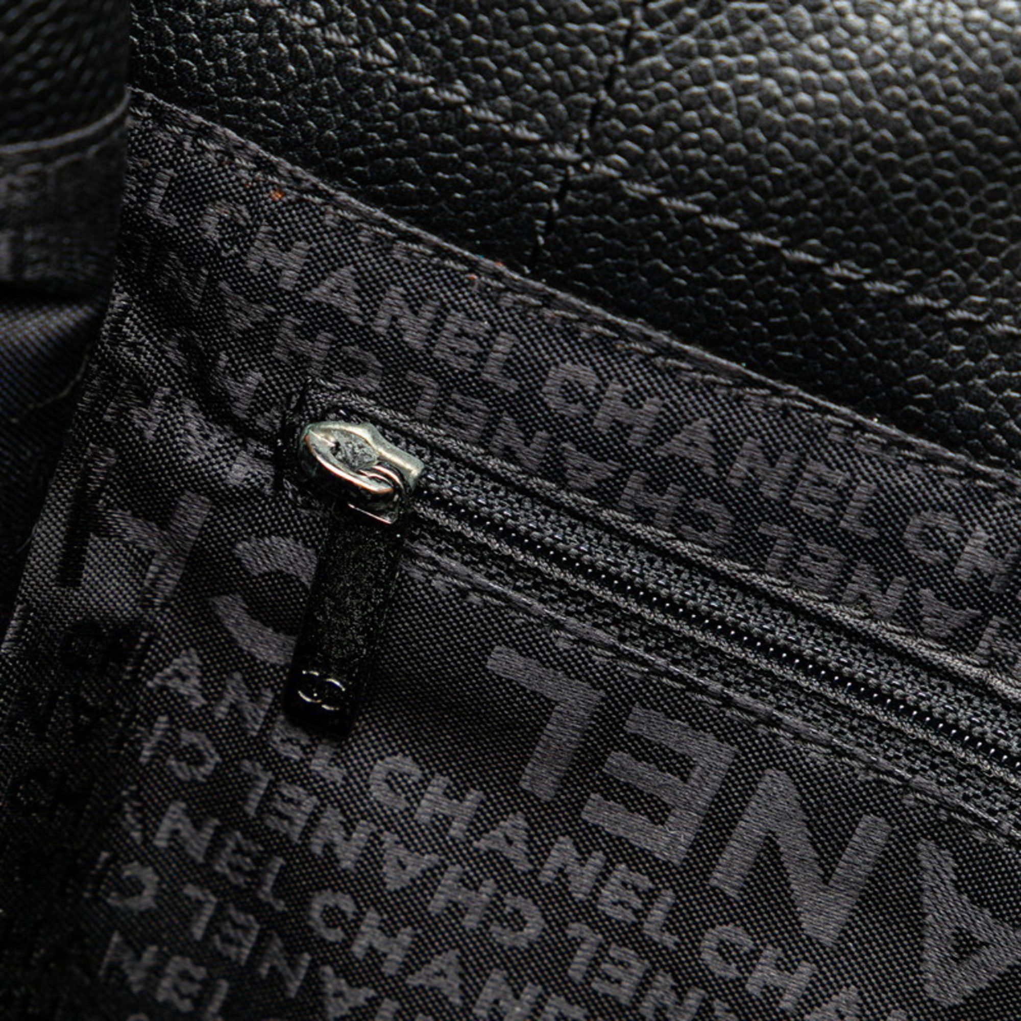 Chanel CHANEL Chocobar Coco Mark Tote Bag in Black Caviar Skin for Women Size ONE SIZE - 6 Thumbnail