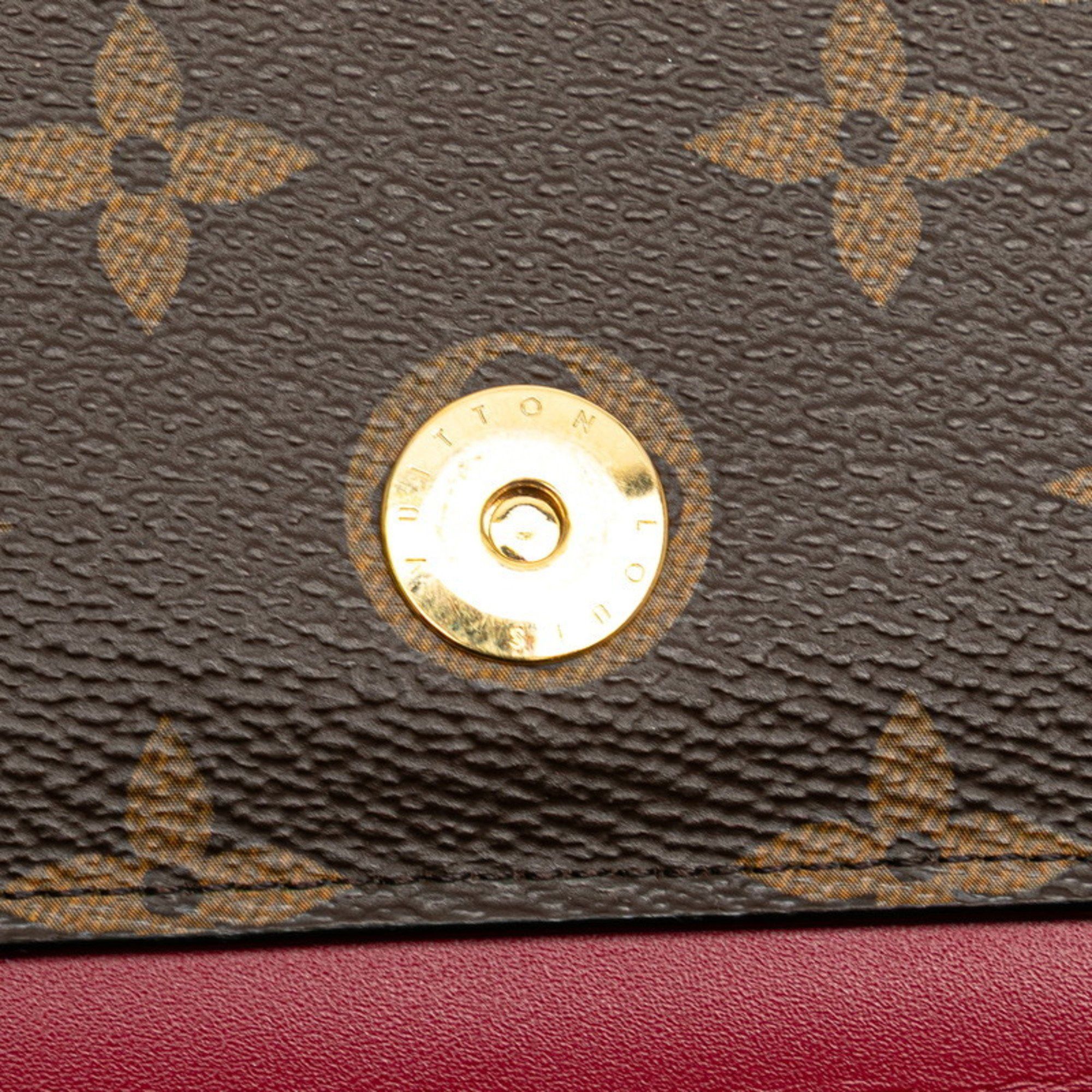 Louis Vuitton Louis Vuitton Monogram Portefeuille Floral Chain Wallet Shoulder Bag M69578 Fuchsia Brown PVC Leather Women's LOUIS VUITTON Size ONE SIZE - 6 Thumbnail