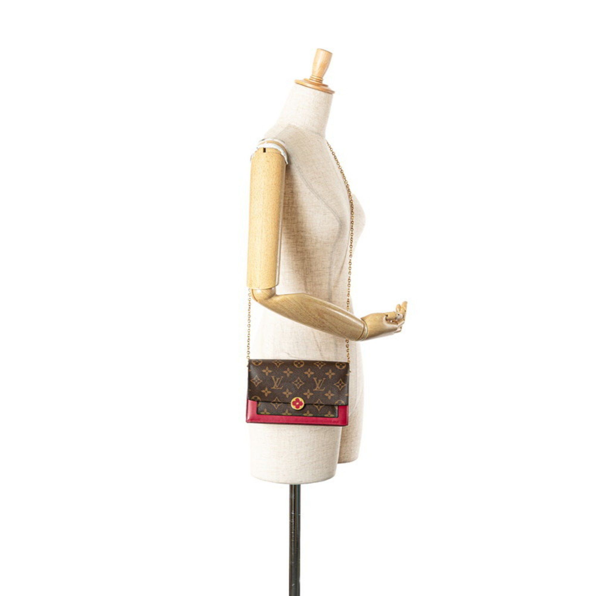 Louis Vuitton Louis Vuitton Monogram Portefeuille Floral Chain Wallet Shoulder Bag M69578 Fuchsia Brown PVC Leather Women's LOUIS VUITTON Size ONE SIZE - 11 Thumbnail