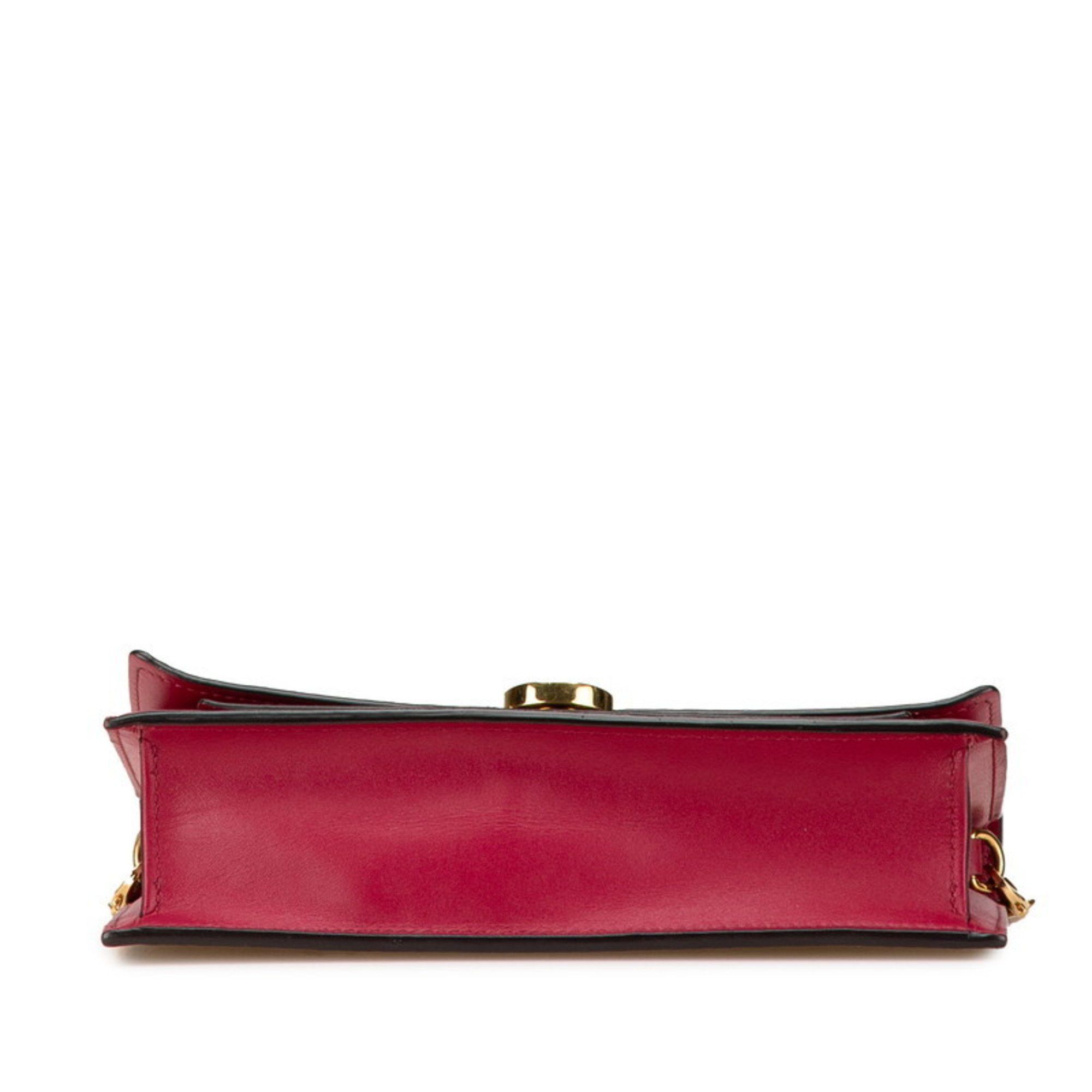 Louis Vuitton Louis Vuitton Monogram Portefeuille Floral Chain Wallet Shoulder Bag M69578 Fuchsia Brown PVC Leather Women's LOUIS VUITTON Size ONE SIZE - 3 Thumbnail