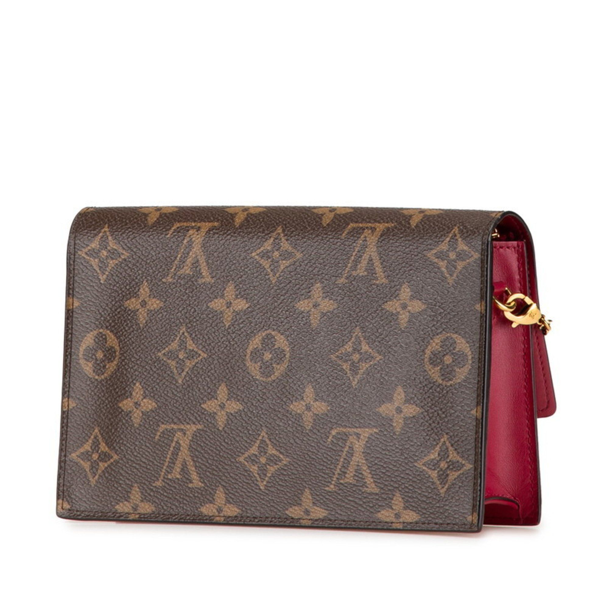 Louis Vuitton Louis Vuitton Monogram Portefeuille Floral Chain Wallet Shoulder Bag M69578 Fuchsia Brown PVC Leather Women's LOUIS VUITTON Size ONE SIZE - 2 Thumbnail