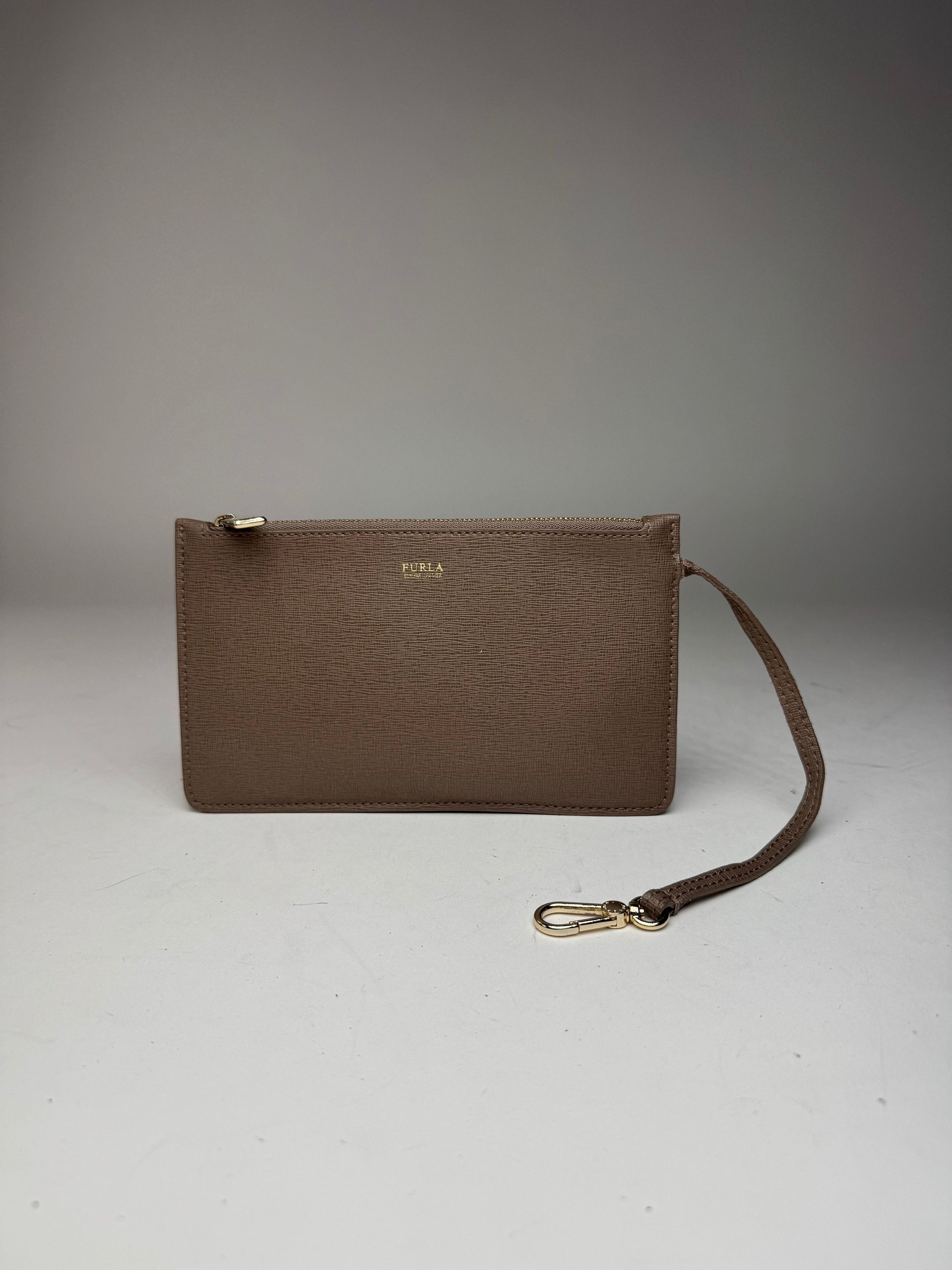 Furla Vintage Leather Clutch Grey Size ONE SIZE - 11 Thumbnail