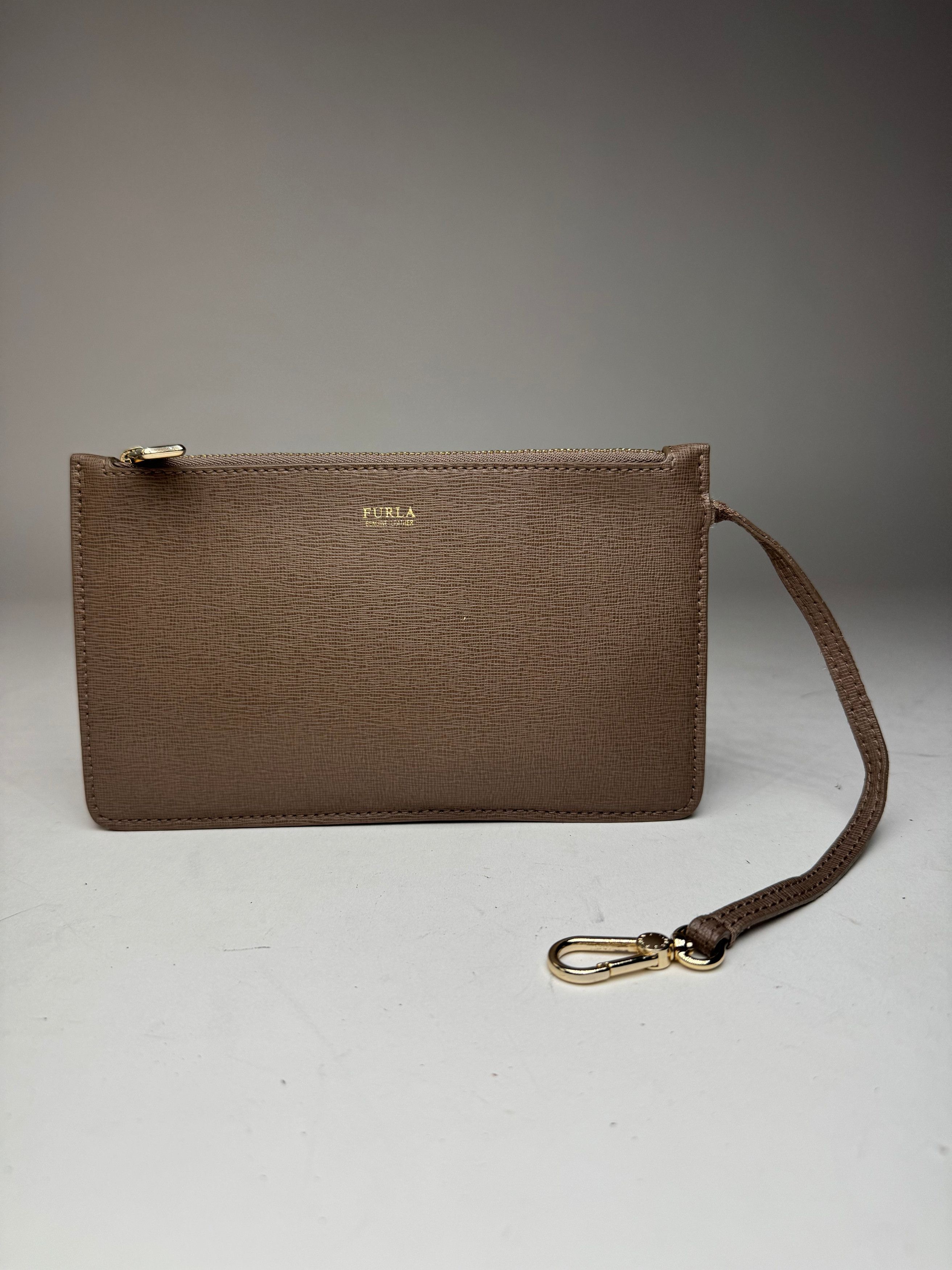 Furla Vintage Leather Clutch Grey Size ONE SIZE - 3 Thumbnail