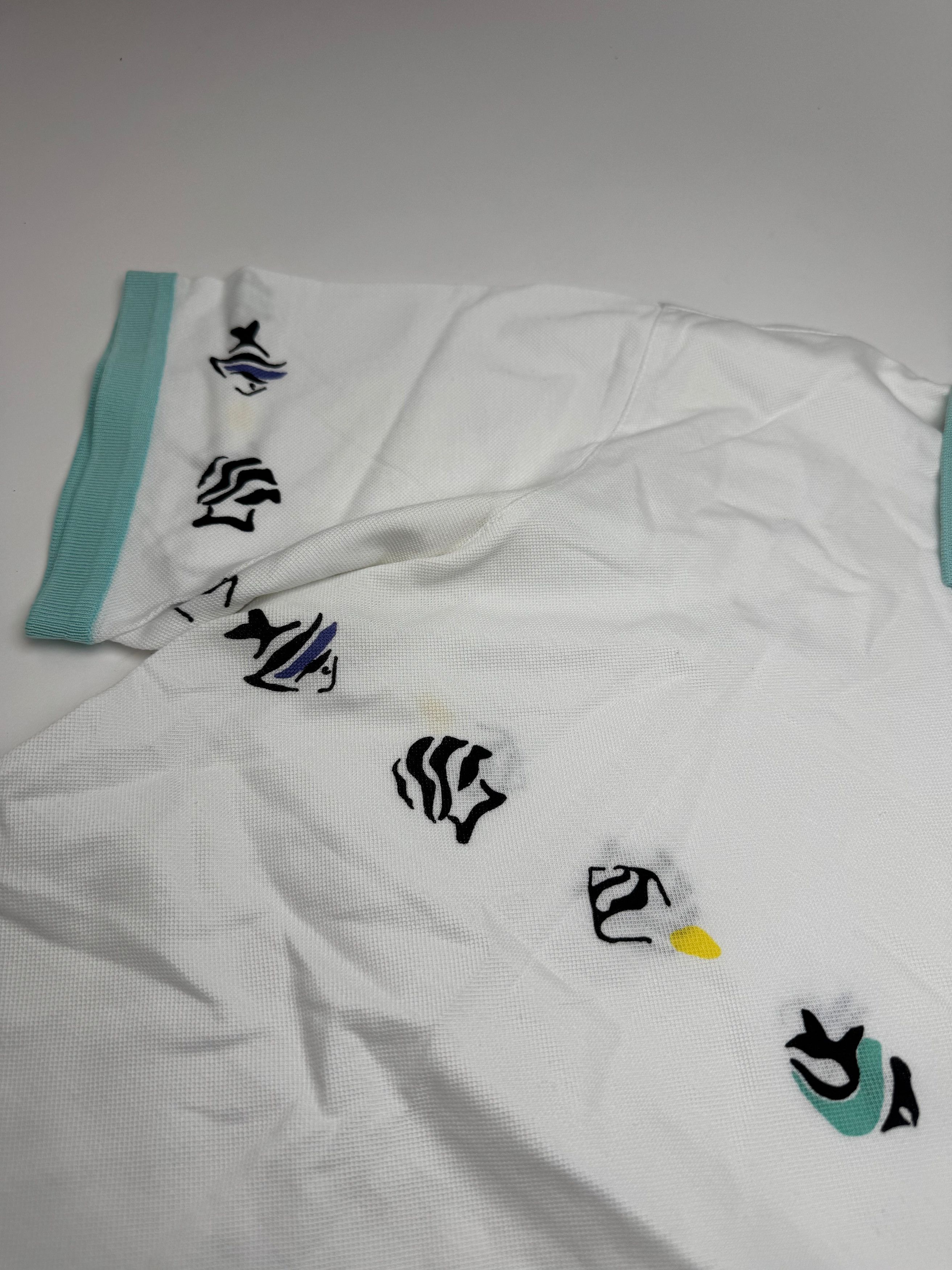 Dior Vintage Fish Polo White Turquoise L Size L / US 10 / IT 46 - 5 Thumbnail