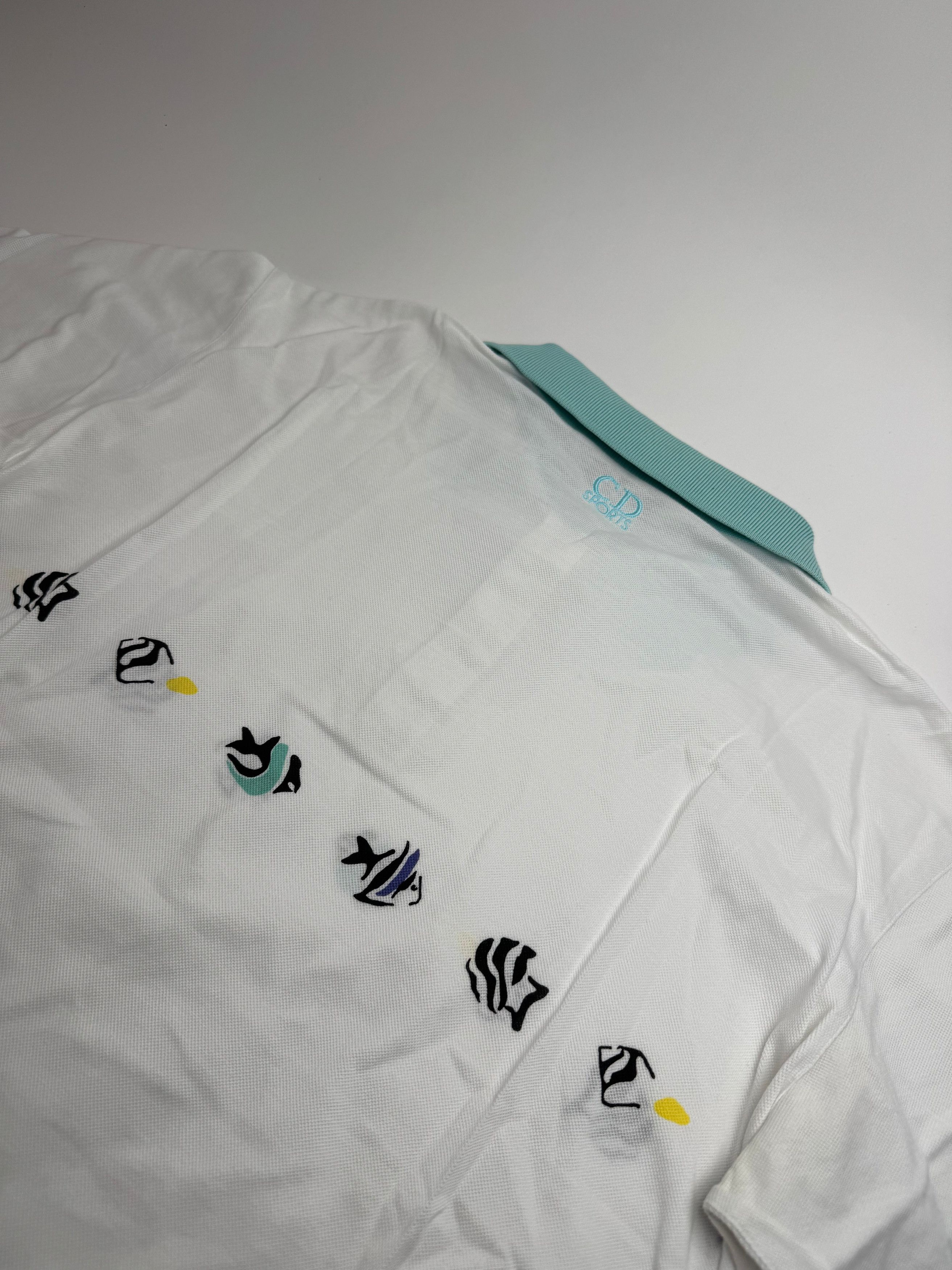 Dior Vintage Fish Polo White Turquoise L Size L / US 10 / IT 46 - 12 Thumbnail