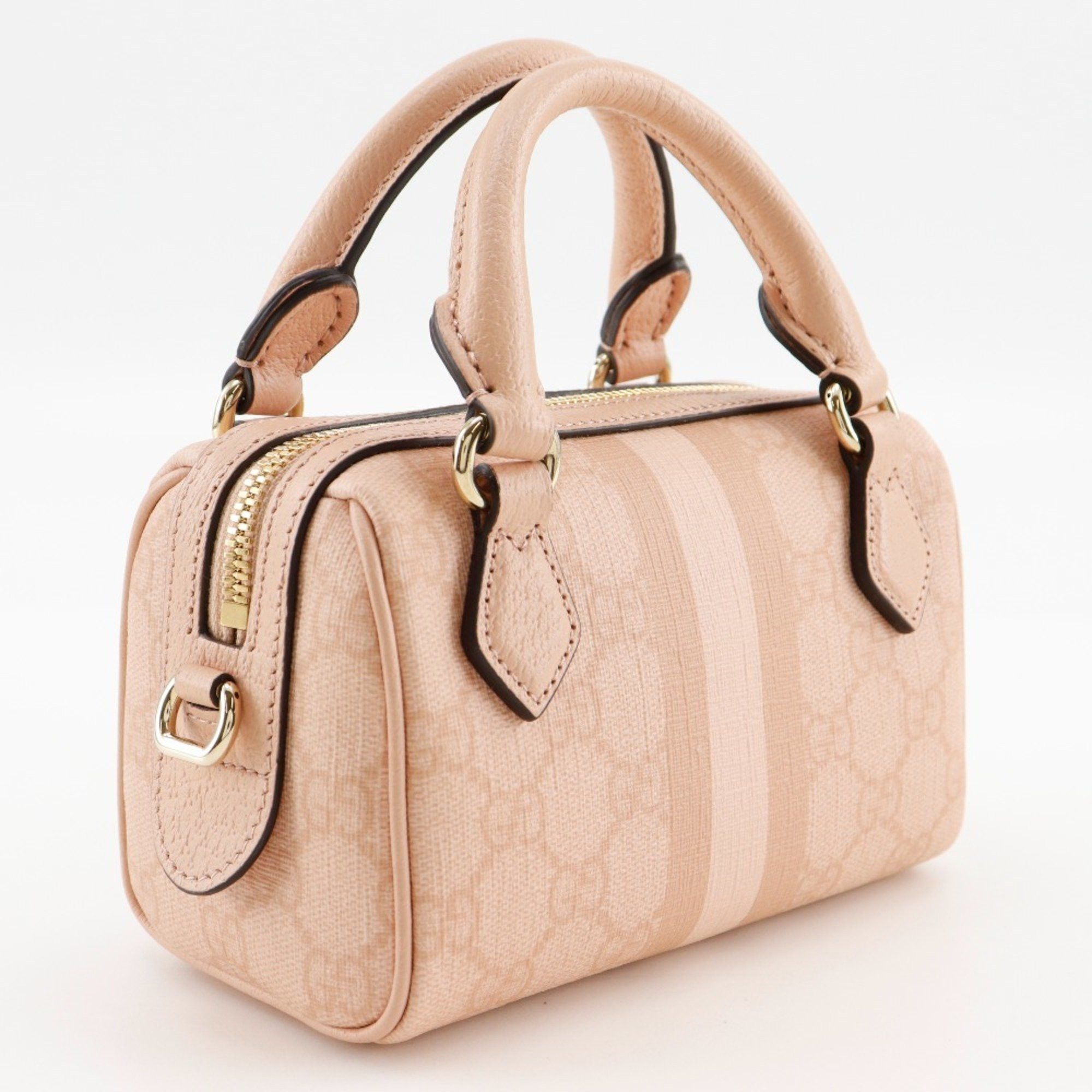Gucci Gucci Ophidia Super Mini Handbag/Shoulder Bag (781490 FAD03 6241) in GG Supreme Canvas, Dusty Pink. Women's (S173025654). Size ONE SIZE - 3 Thumbnail