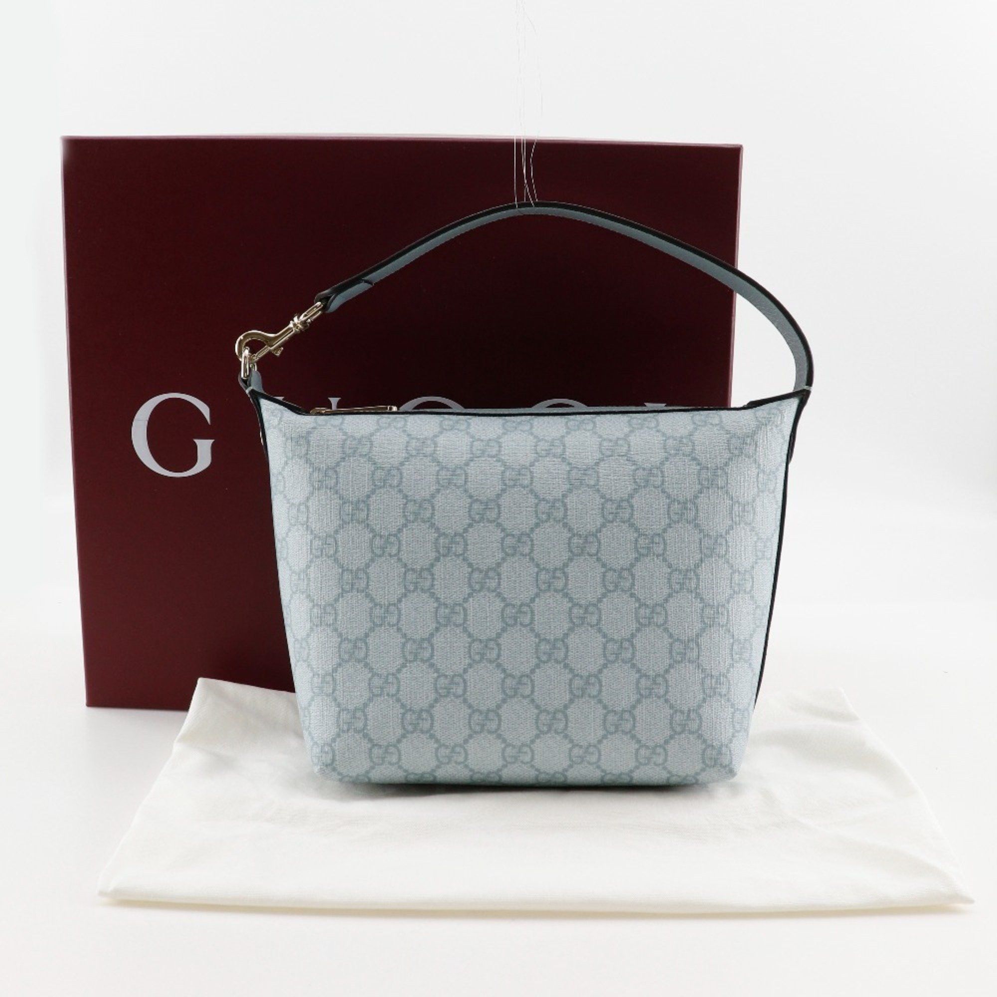 Gucci Gucci Ophidia Super Mini Shoulder Bag 795170 FAD09 8741 in GG Supreme Canvas, Dusty Blue. Women's. S173025653. Size ONE SIZE - 10 Thumbnail