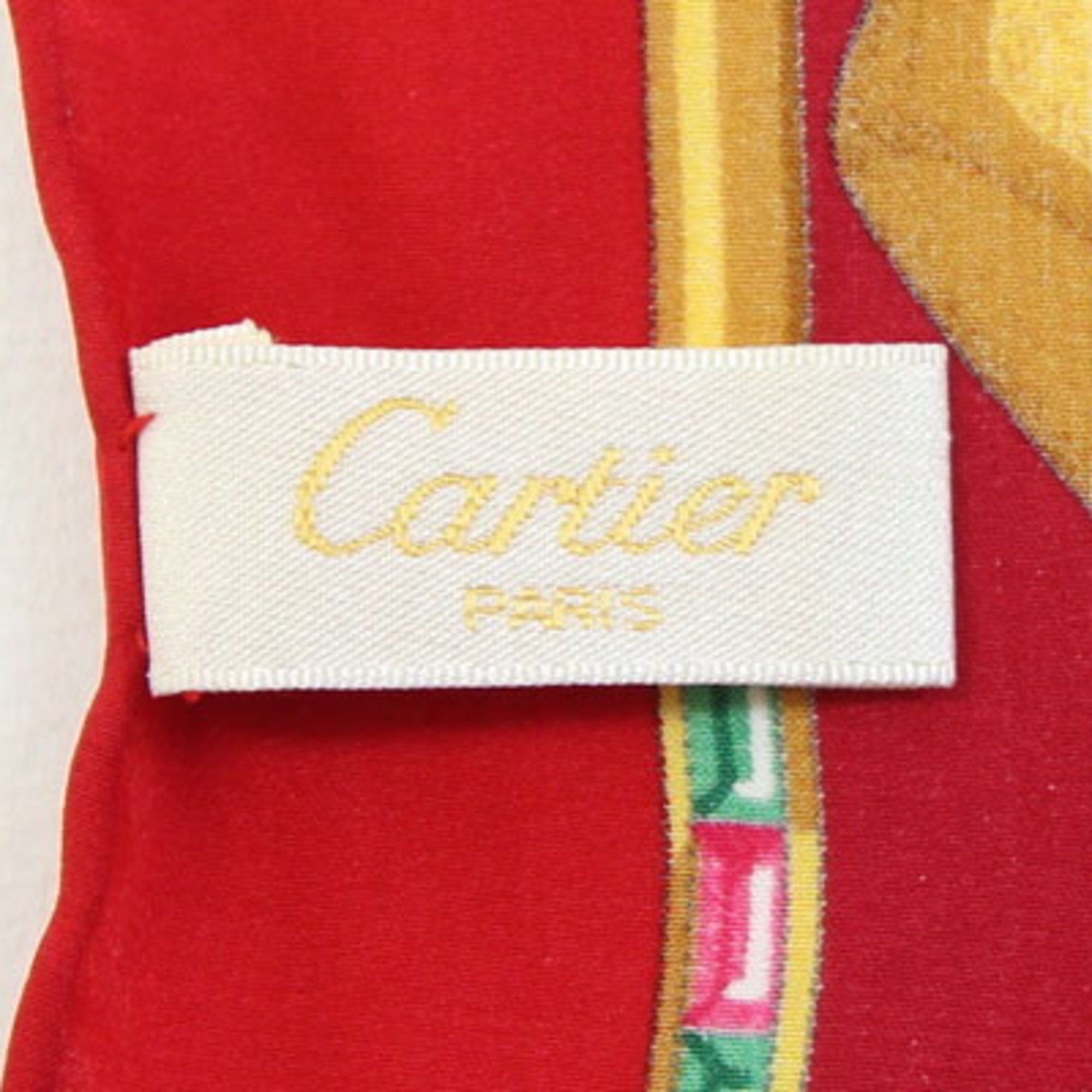Cartier Cartier scarf/muffler, red, 100% silk, large, for women. Size ONE SIZE - 3 Thumbnail