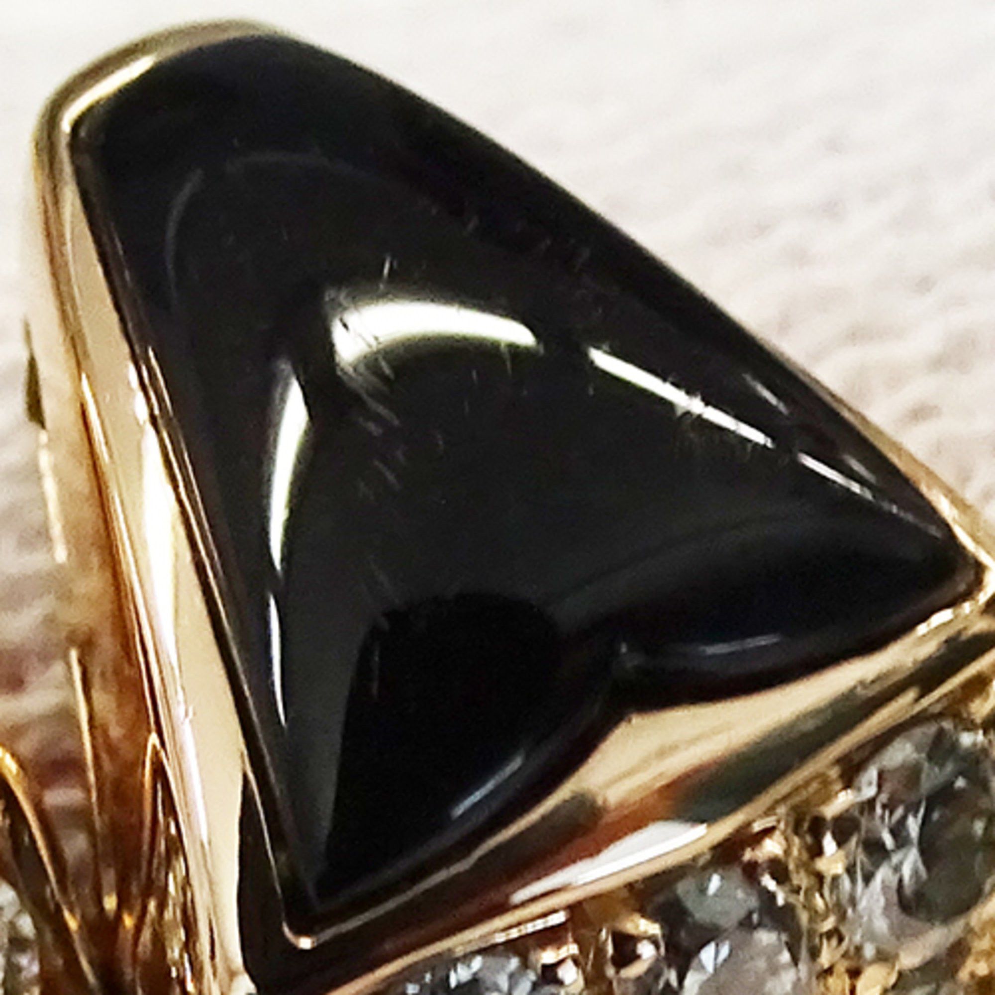 Bvlgari BVLGARI Serpenti Viper Ring, 750PG Onyx and Diamond, Men's Women's, Pink Gold, Polished, Size M (Approx. 11) Size ONE SIZE - 7 Thumbnail