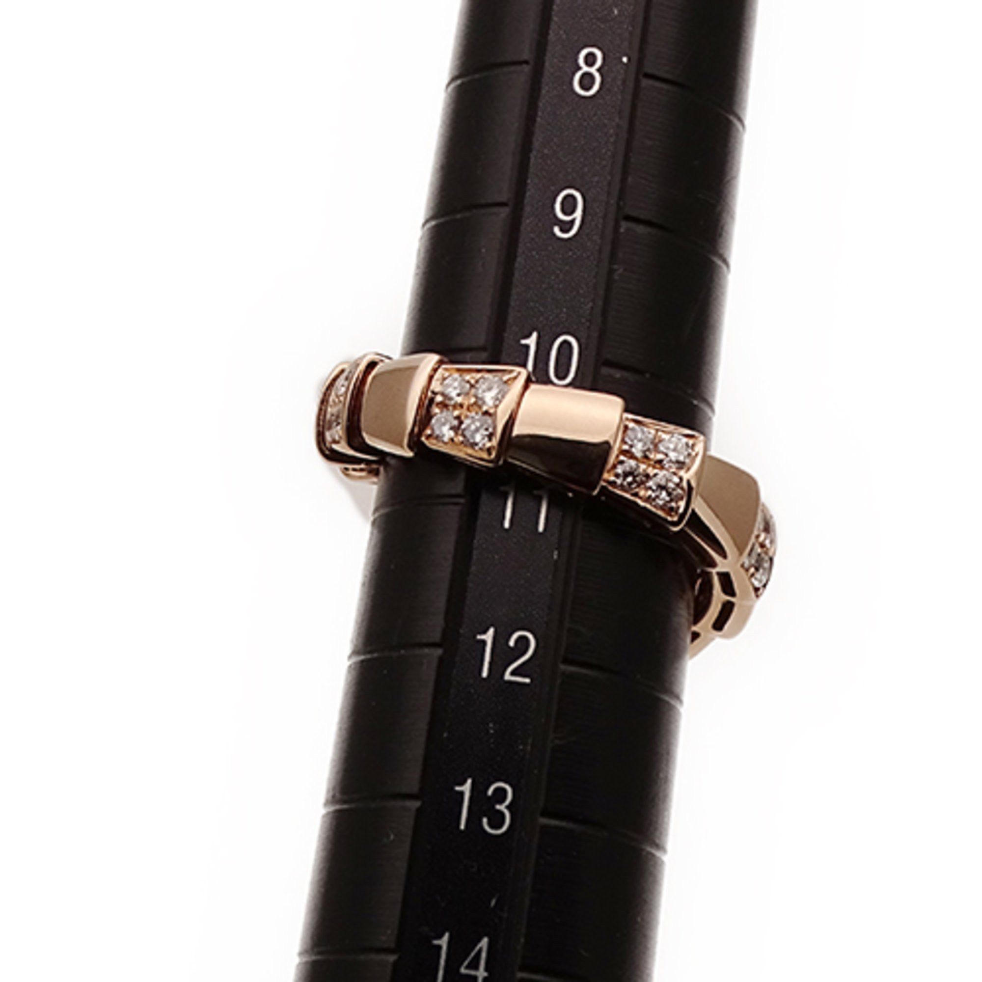 Bvlgari BVLGARI Serpenti Viper Ring, 750PG Onyx and Diamond, Men's Women's, Pink Gold, Polished, Size M (Approx. 11) Size ONE SIZE - 11 Thumbnail
