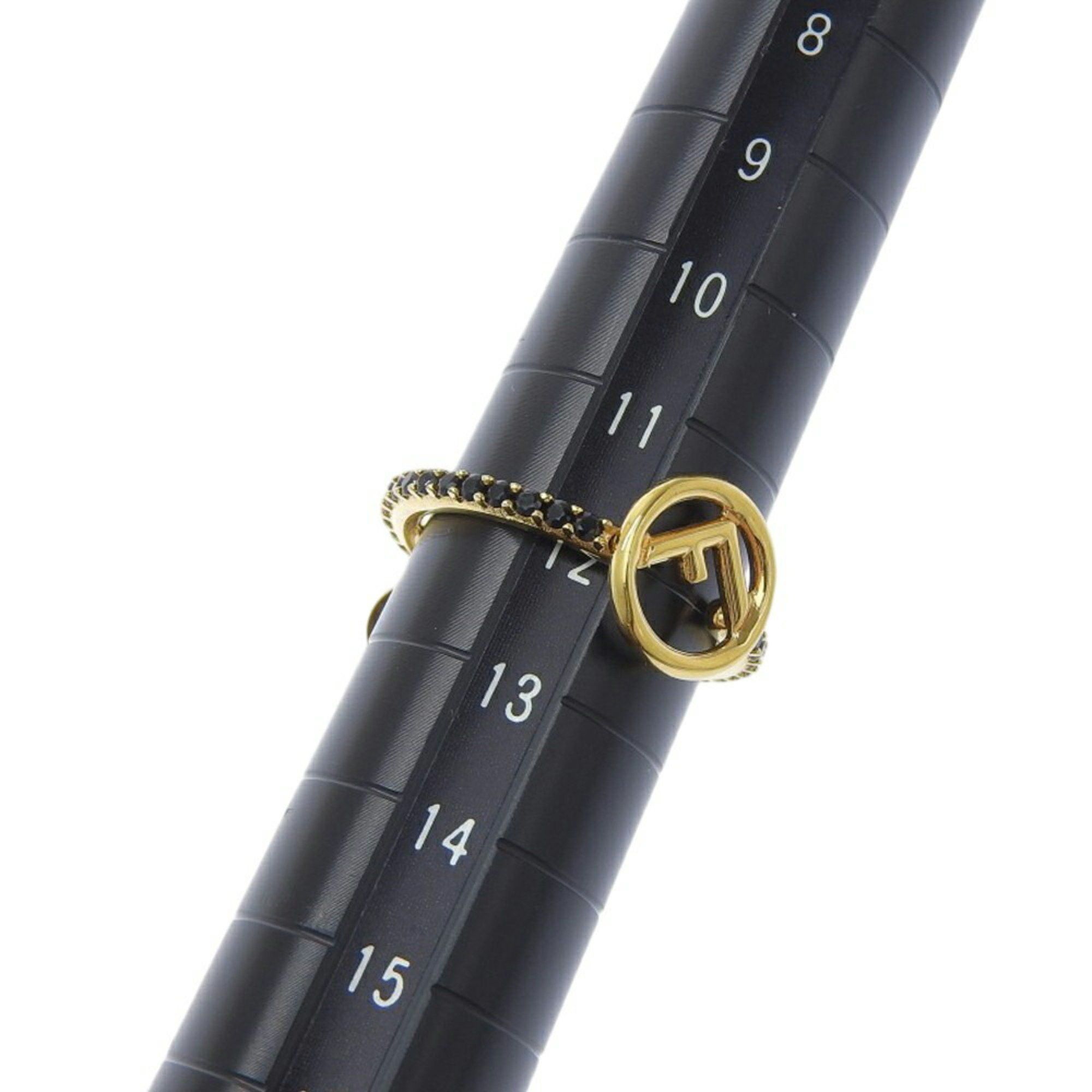 Fendi FENDI F Is Ring, GP Black Stone, Size 12, Size ONE SIZE - 5 Thumbnail