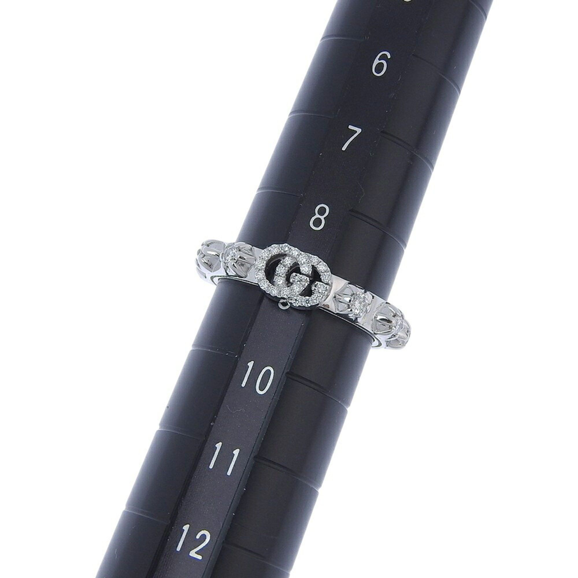 Gucci Like new Gucci 5.0g GG Interlocking G Ring in 18K White Gold with Full Diamonds, size 9 Size ONE SIZE - 4 Thumbnail