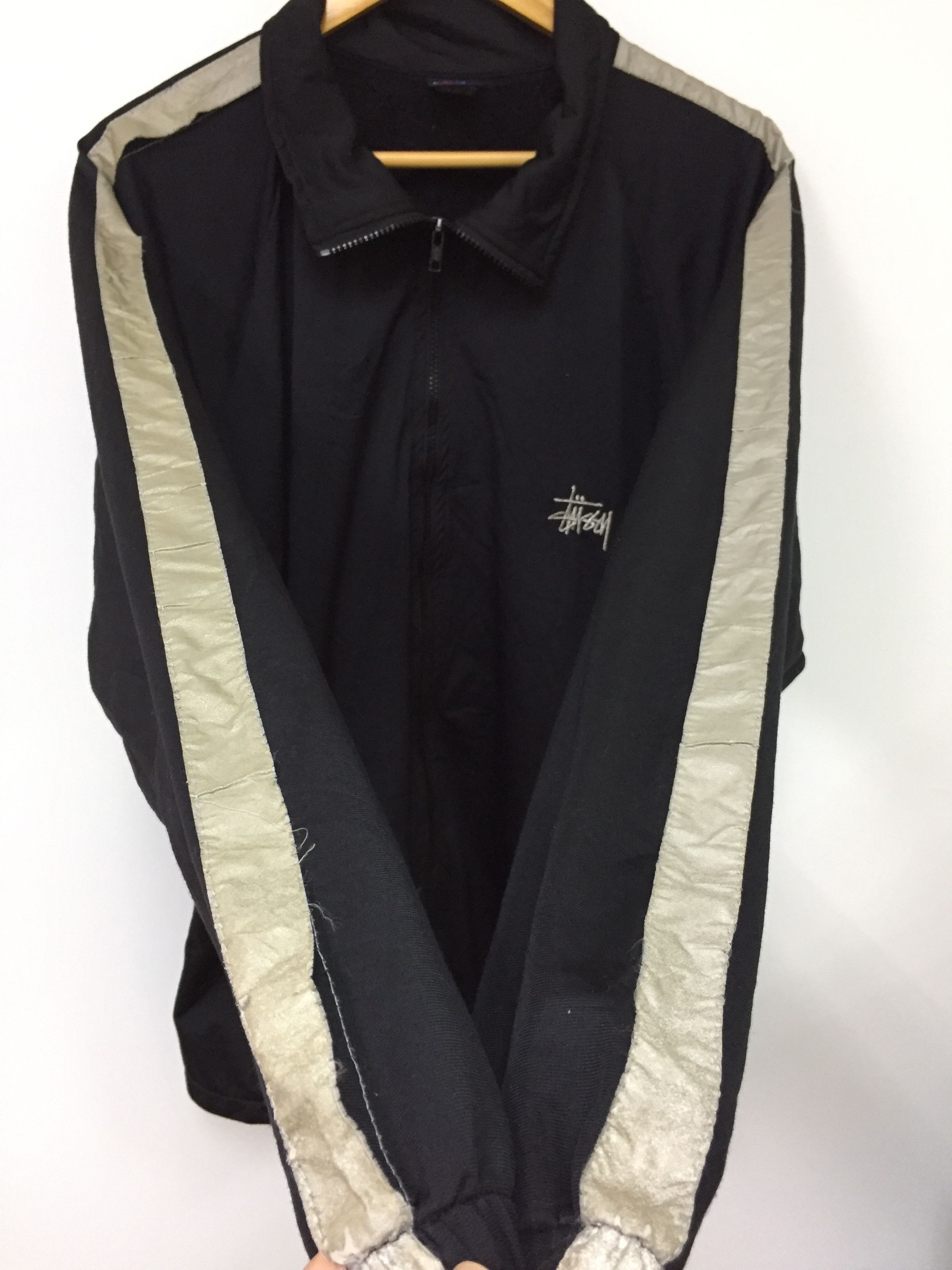 Stussy × Vintage 90's STUSSY side Strips Zipper jacket Size US L / EU 52-54 / 3 - 6 Thumbnail