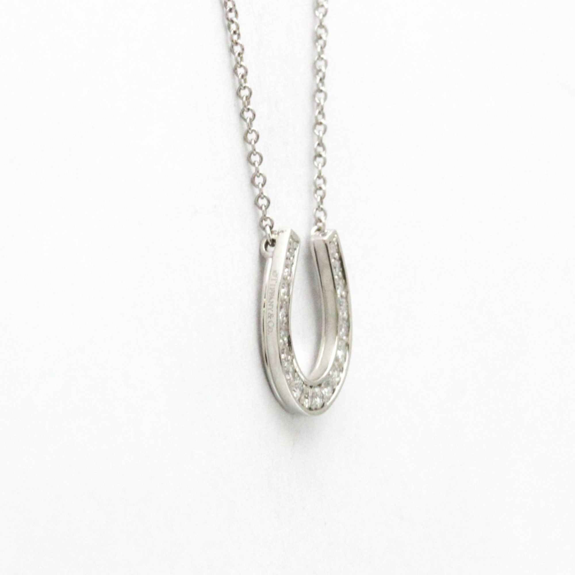 Tiffany Horseshoe Diamond Necklace Platinum Diamond Women,Men