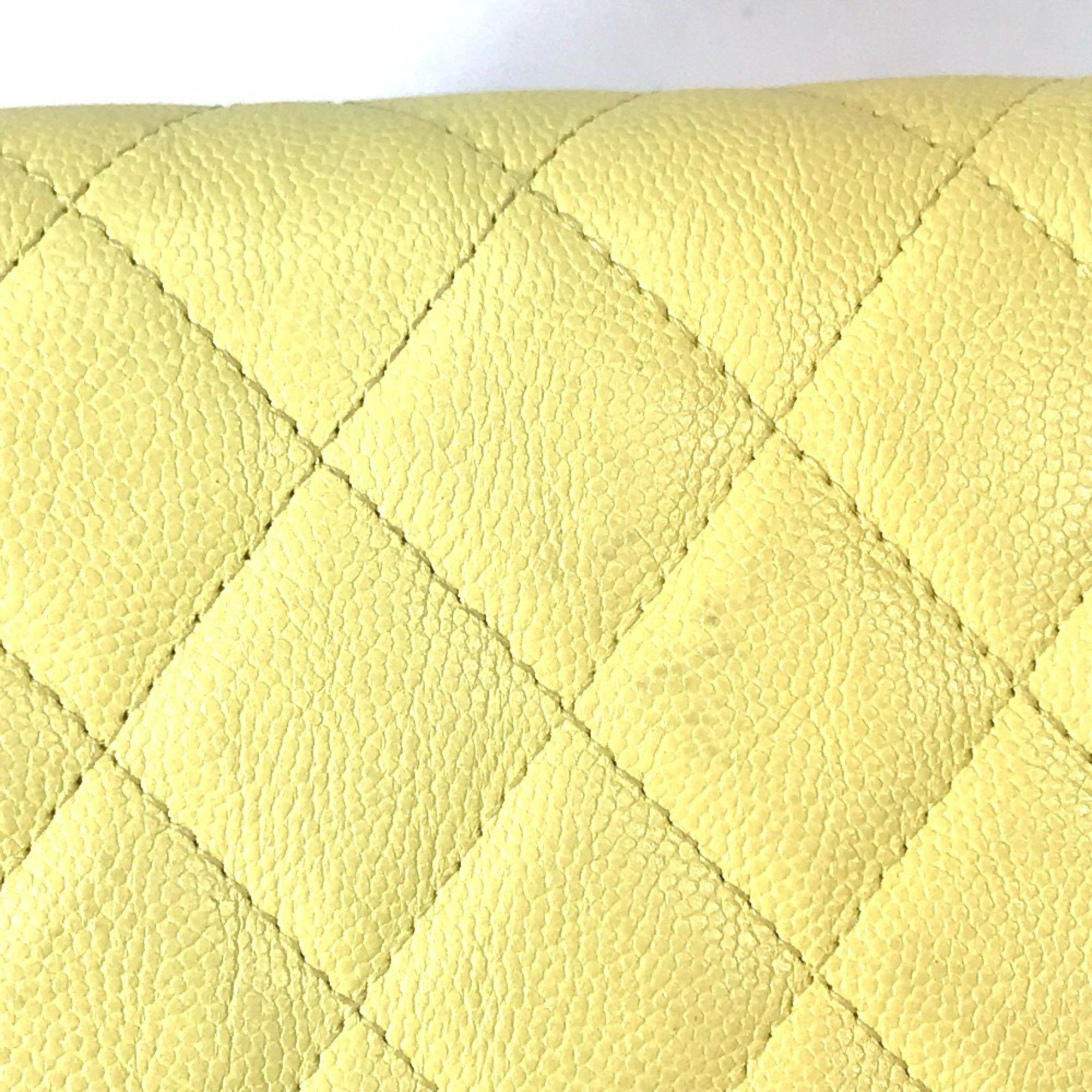 Chanel CHANEL Filigree CC Coco Mark Bifold Long Wallet in Caviar Leather, Yellow Size ONE SIZE - 8 Thumbnail