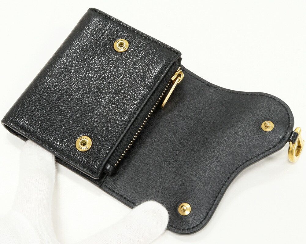 Dior Dior Dior Saddle Lotus Wallet Goatskin Wallet Leather Short Wallet S5652CCEH M900 DUTY FREE for USA Size ONE SIZE - 3 Thumbnail