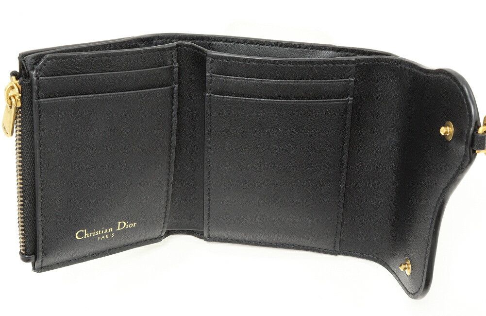 Dior Dior Dior Saddle Lotus Wallet Goatskin Wallet Leather Short Wallet S5652CCEH M900 DUTY FREE for USA Size ONE SIZE - 4 Thumbnail