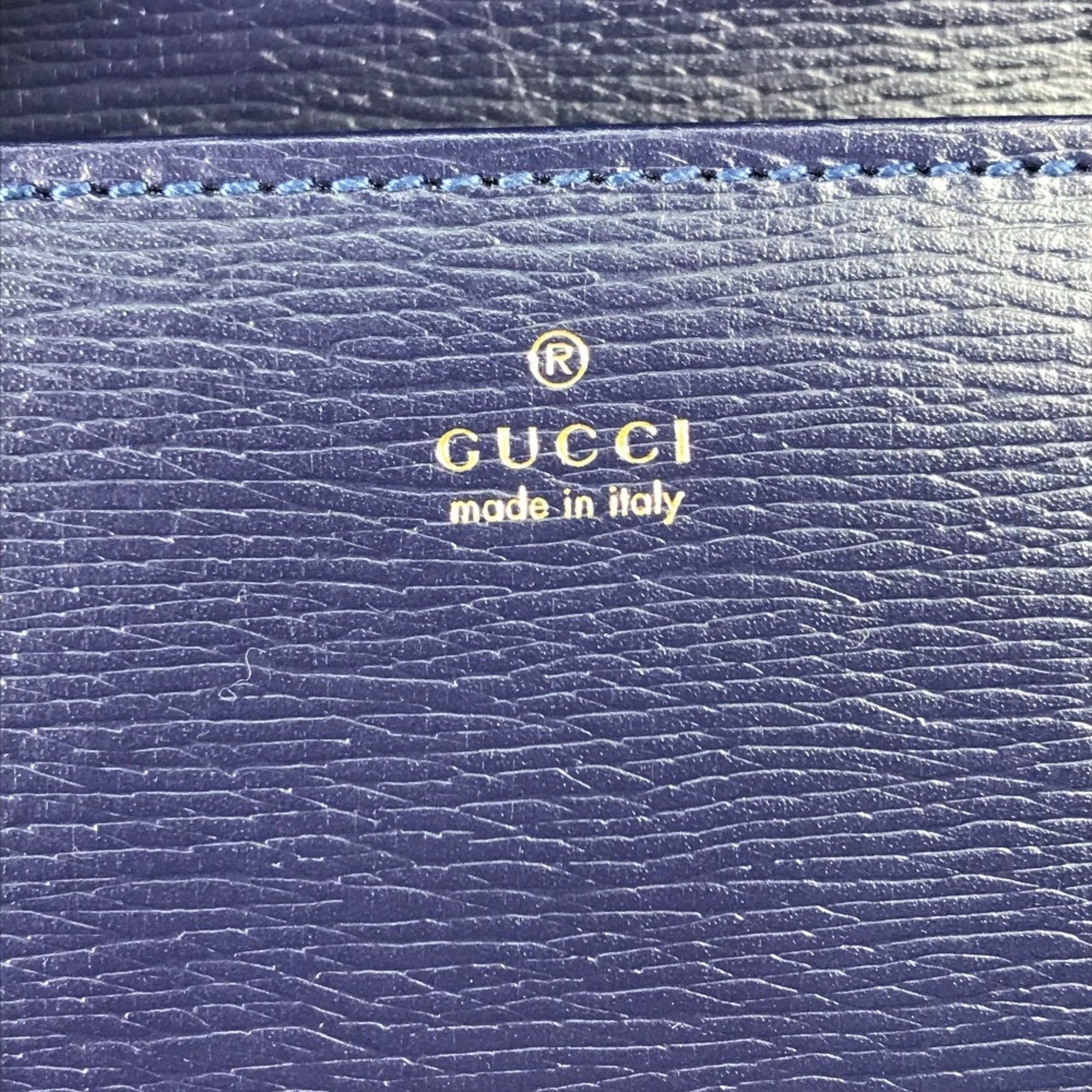 Gucci GUCCI Horsebit 1955 Dot Chain Wallet (621892) - Women's Leather Shoulder Bag in Navy and Red Like New Size ONE SIZE - 14 Thumbnail