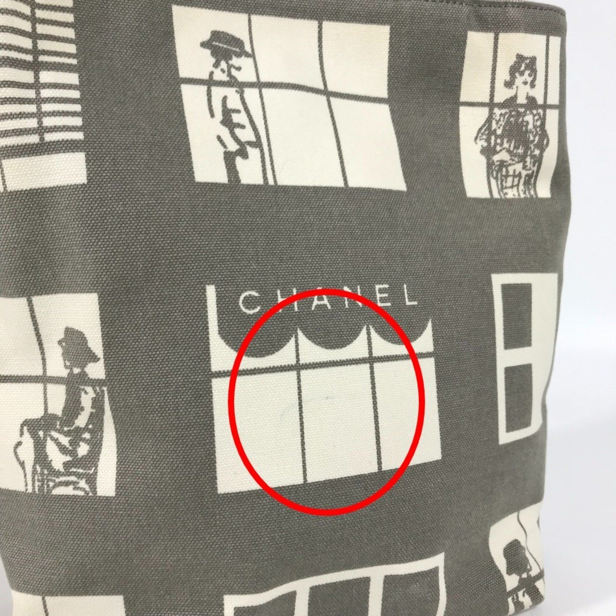 CHANEL Windows Line Handbag, Tote Bag, Shoulder Canvas, Women's