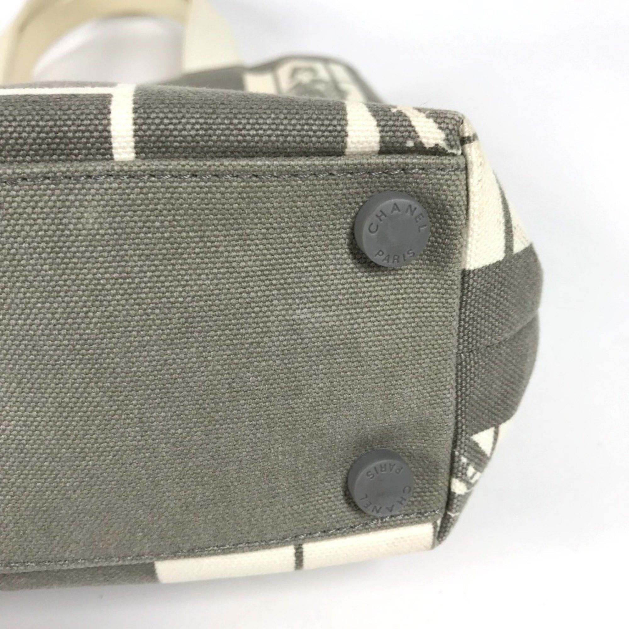 CHANEL Windows Line Handbag, Tote Bag, Shoulder Canvas, Women's