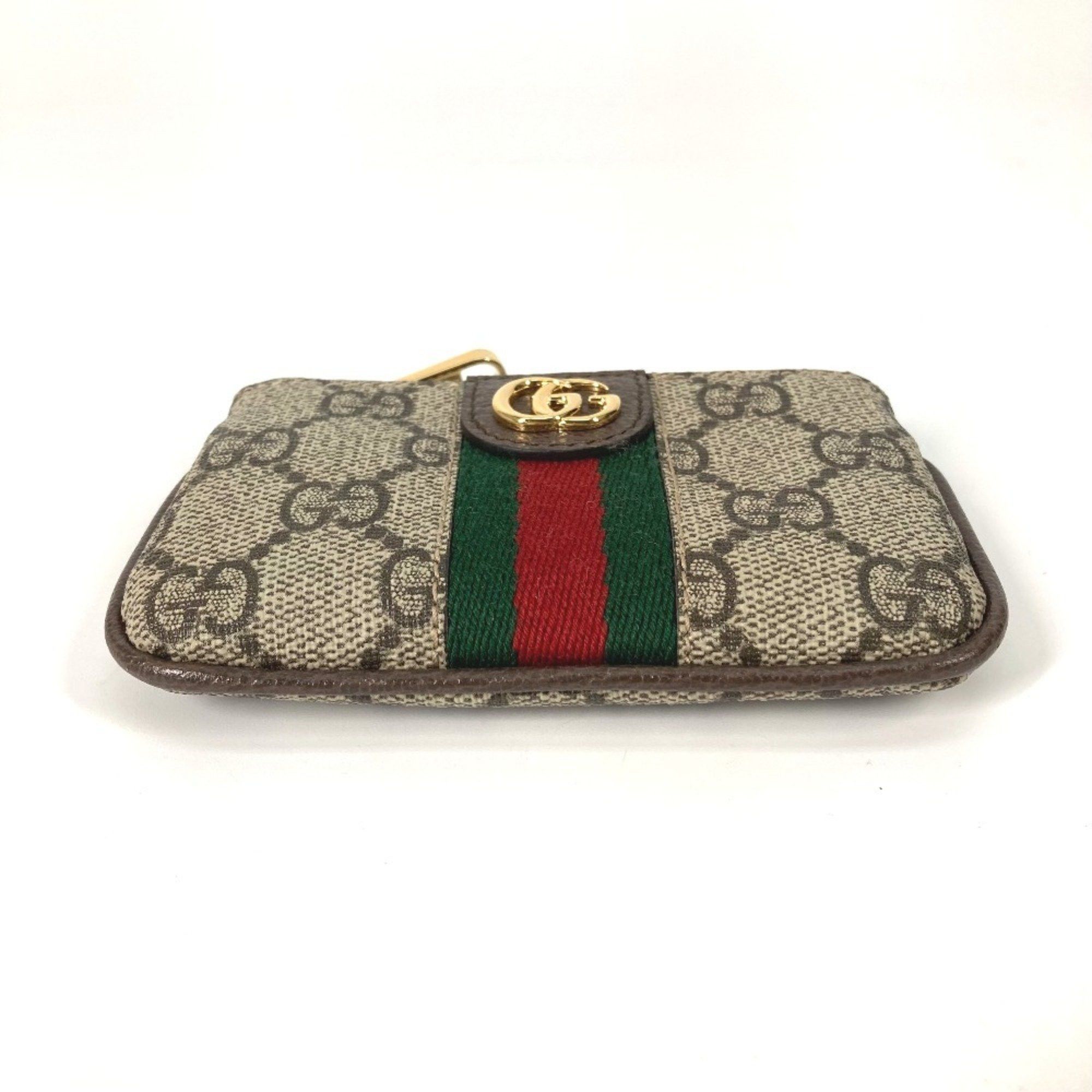 Gucci GUCCI 671722 GG Supreme Ophidia Coin Purse with Key Hook, Canvas, Beige, Women's Size ONE SIZE - 3 Thumbnail