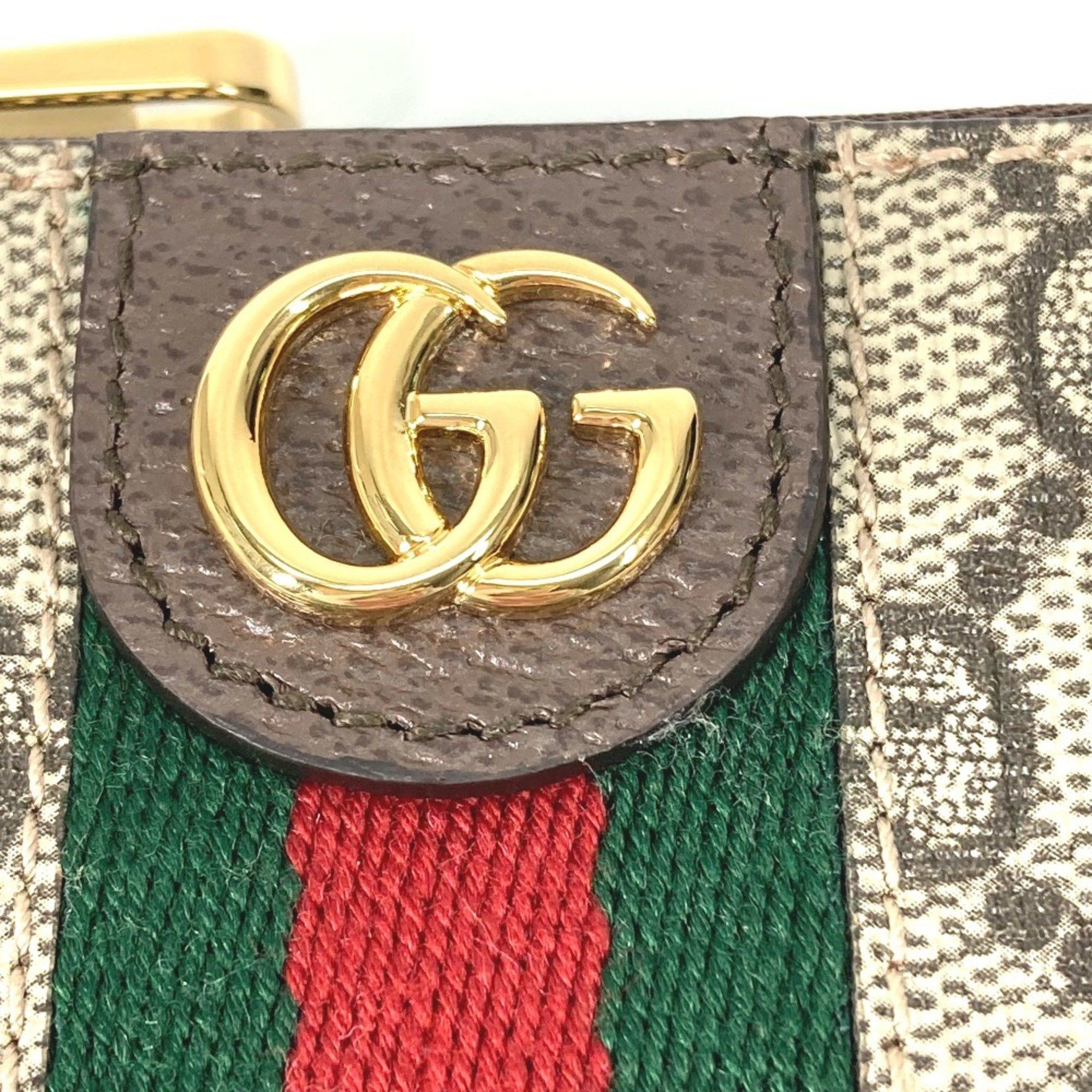 Gucci GUCCI 671722 GG Supreme Ophidia Coin Purse with Key Hook, Canvas, Beige, Women's Size ONE SIZE - 11 Thumbnail