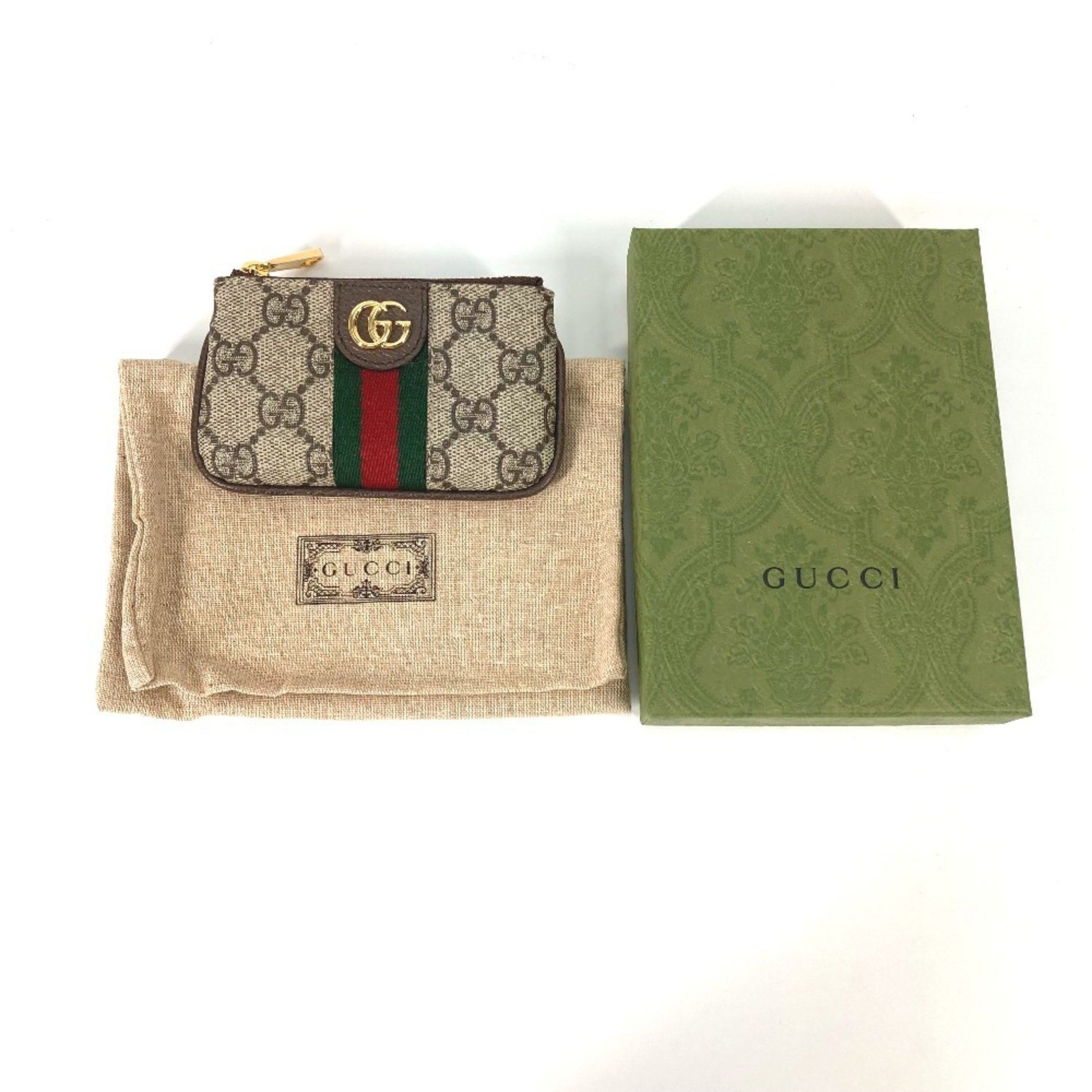Gucci GUCCI 671722 GG Supreme Ophidia Coin Purse with Key Hook, Canvas, Beige, Women's Size ONE SIZE - 14 Thumbnail
