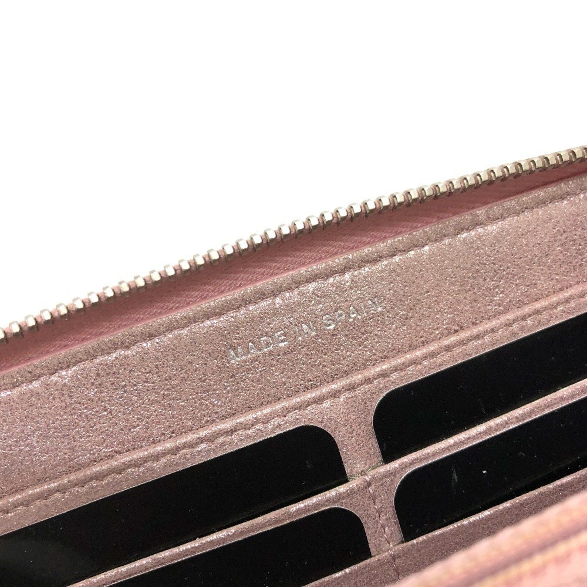 Chanel CHANEL A80003 Coco Mark Chain Me Matelasse Round Zip Long Wallet Leather Women's Pink Size ONE SIZE - 11 Thumbnail