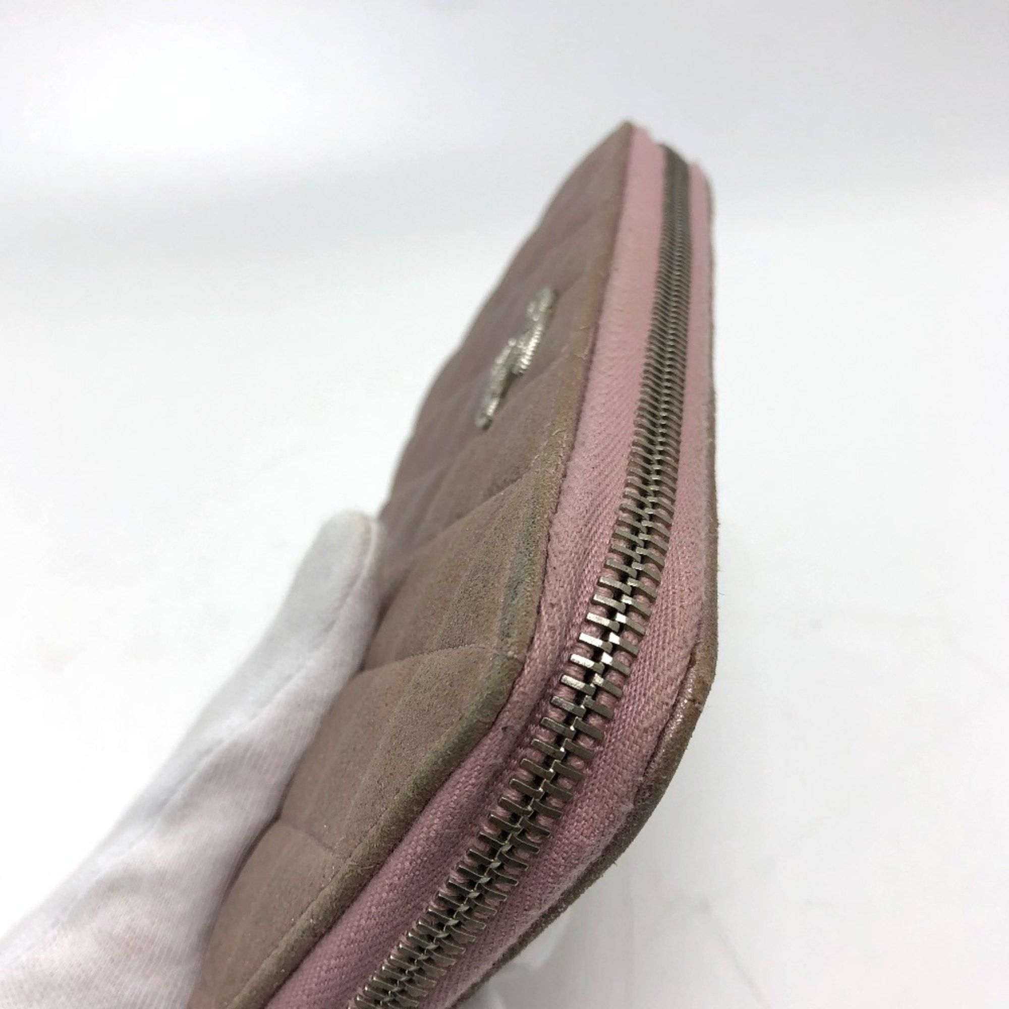 Chanel CHANEL A80003 Coco Mark Chain Me Matelasse Round Zip Long Wallet Leather Women's Pink Size ONE SIZE - 8 Thumbnail